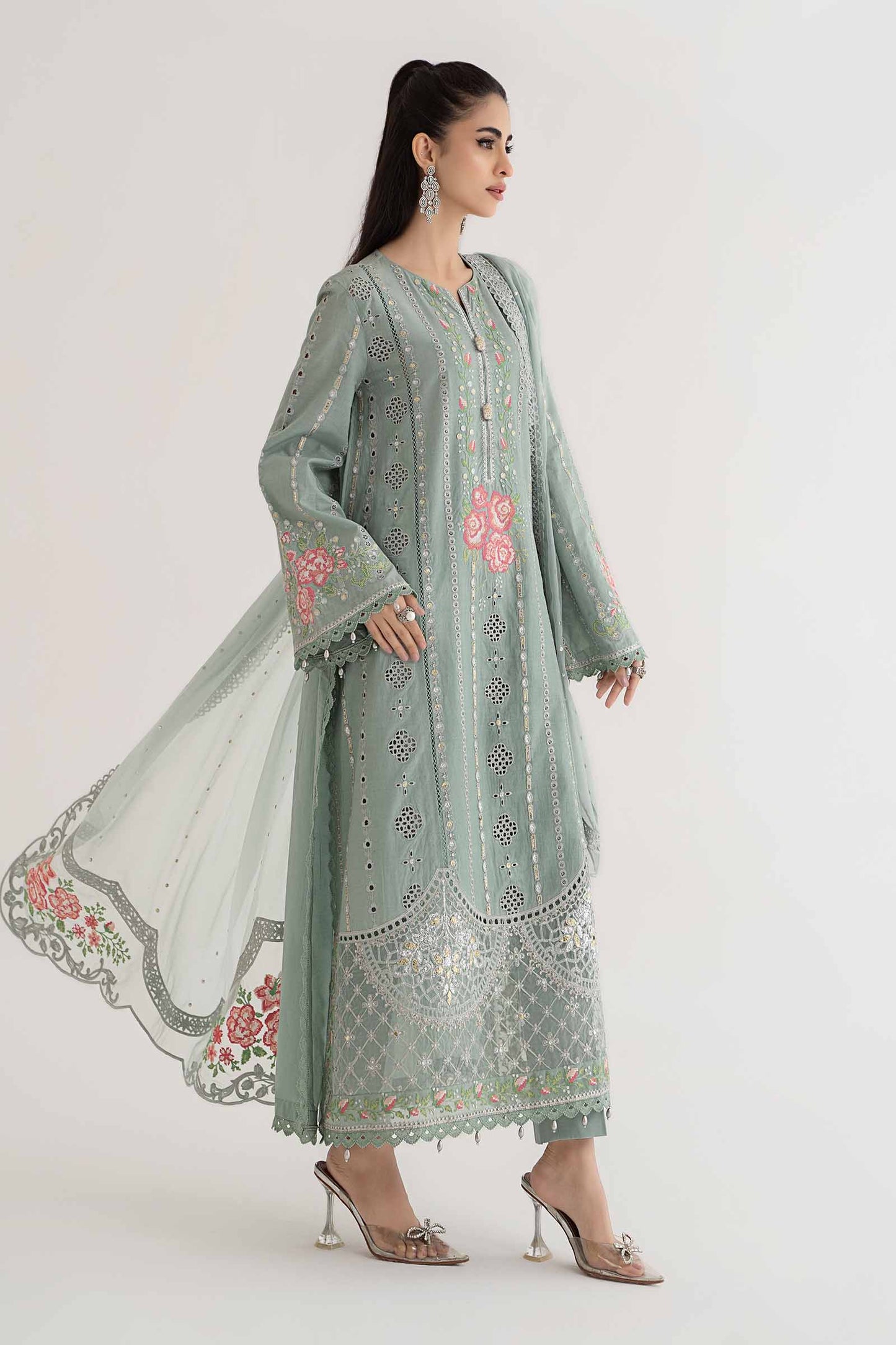 3 Piece Embroidered Lawn Suit | DS-2412-B