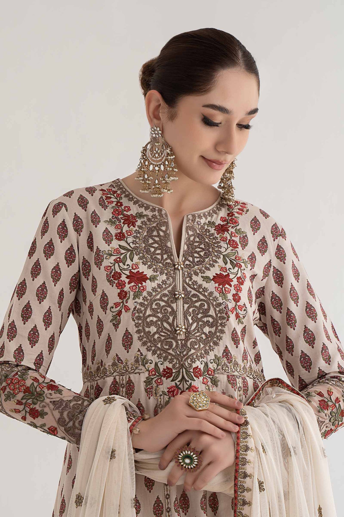 3 Piece Printed Lawn Suit | DS-2413-A
