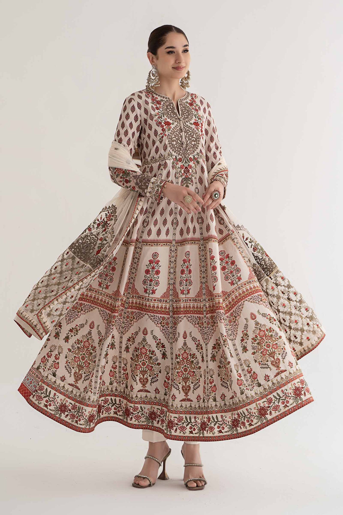 3 Piece Printed Lawn Suit | DS-2413-A