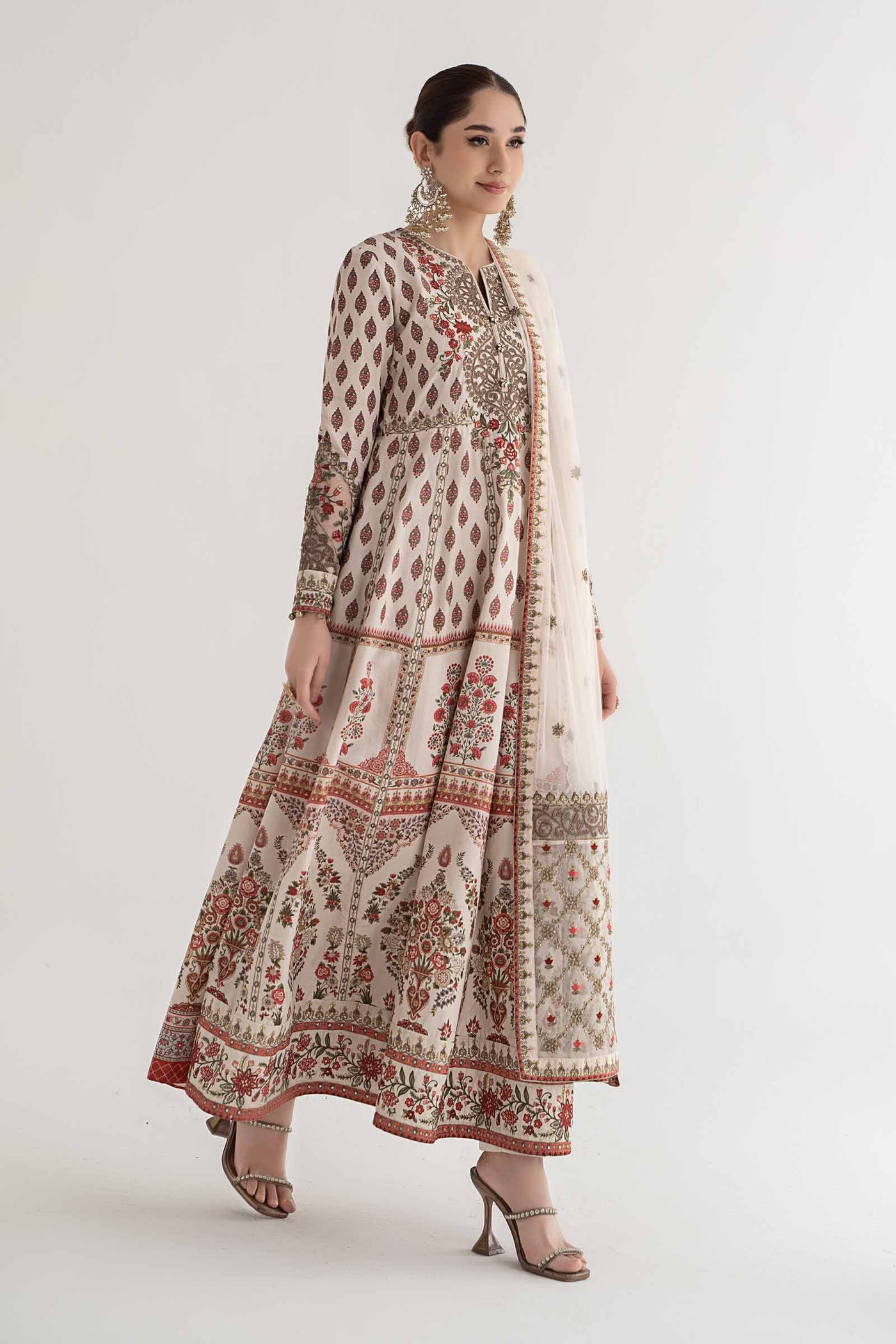 3 PIECE PRINTED LAWN SUIT | DS-2413-A