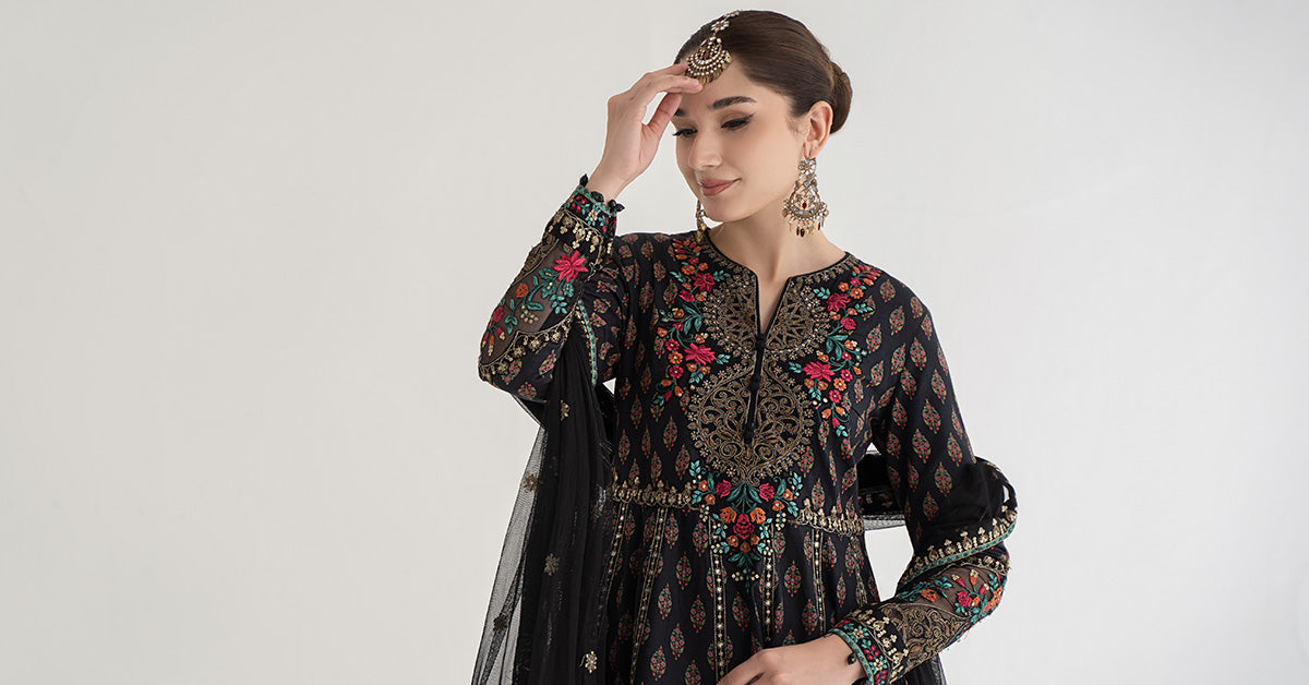 3 Piece Printed Lawn Suit | DS-2413-B