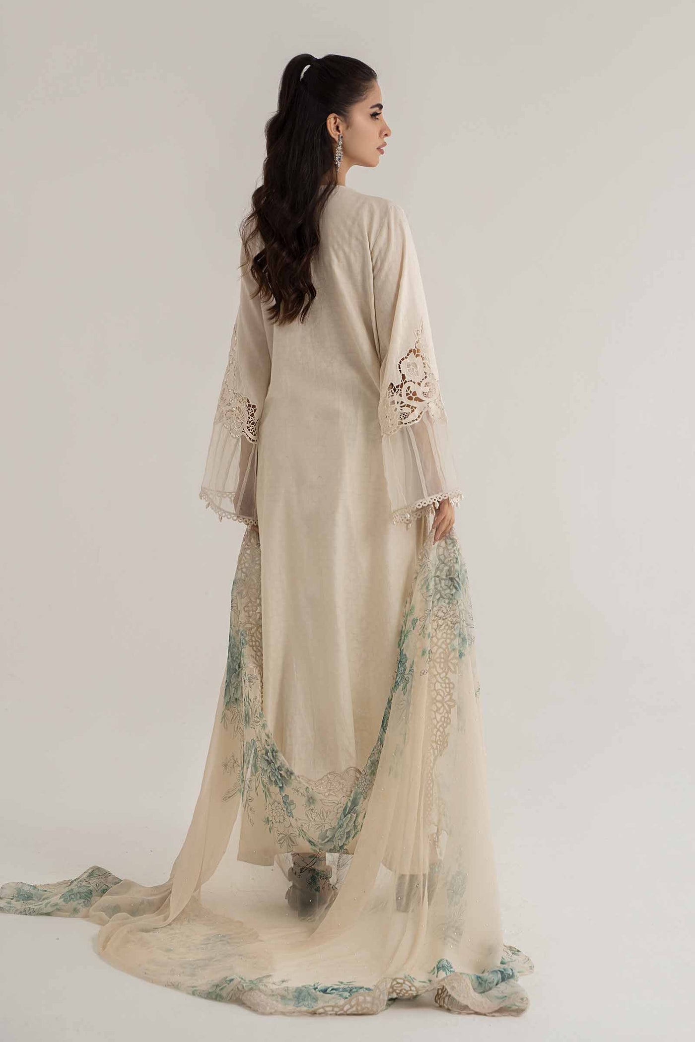 3 Piece Embroidered Dobby Lawn Suit | DS-2414-B