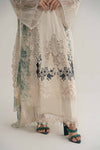 3 Piece Embroidered Dobby Lawn Suit | DS-2414-B
