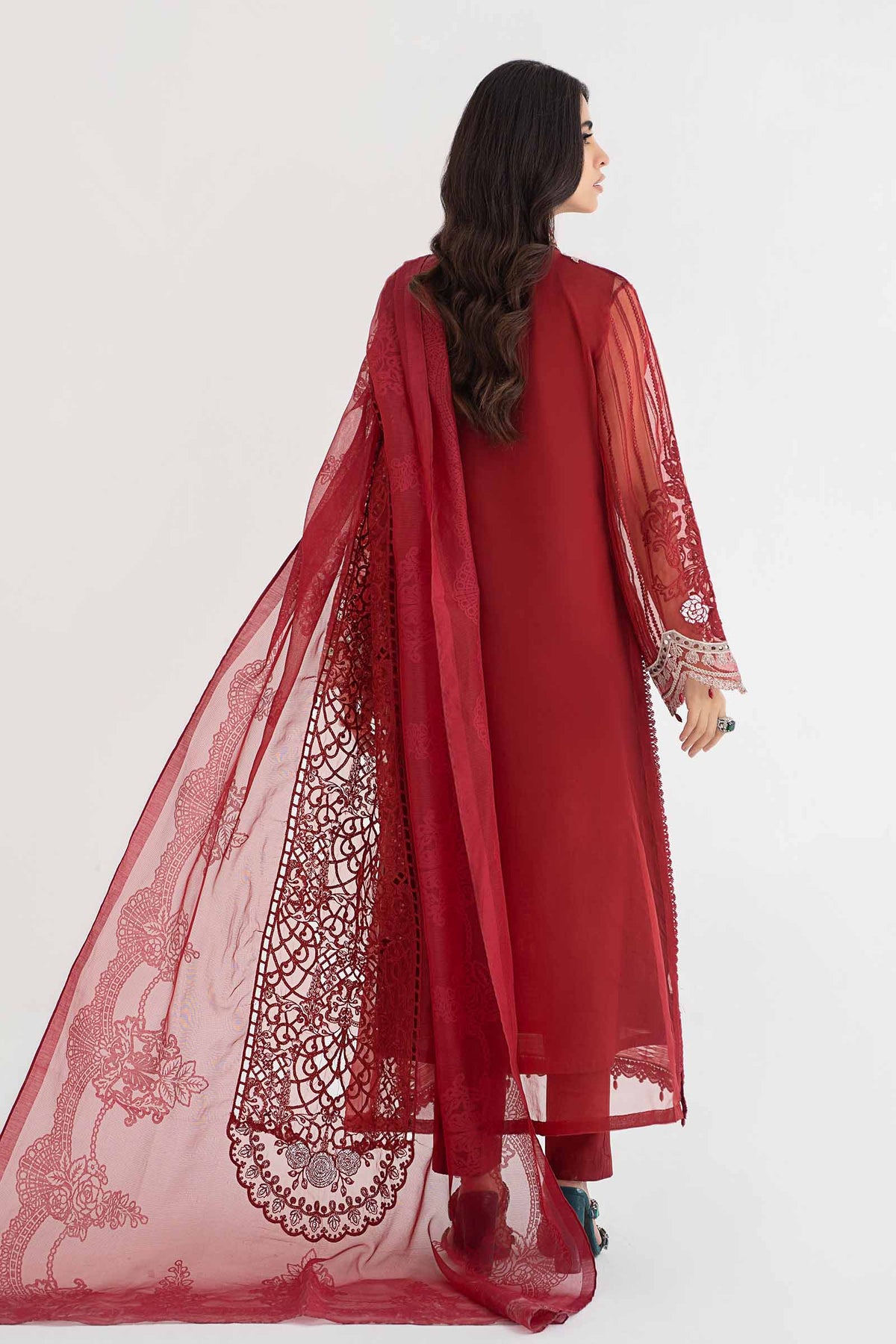 3 Piece Embroidered Organza Suit | DS-2401-B  Maria.B. Designs (AE)