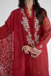 3 Piece Embroidered Organza Suit | DS-2401-B