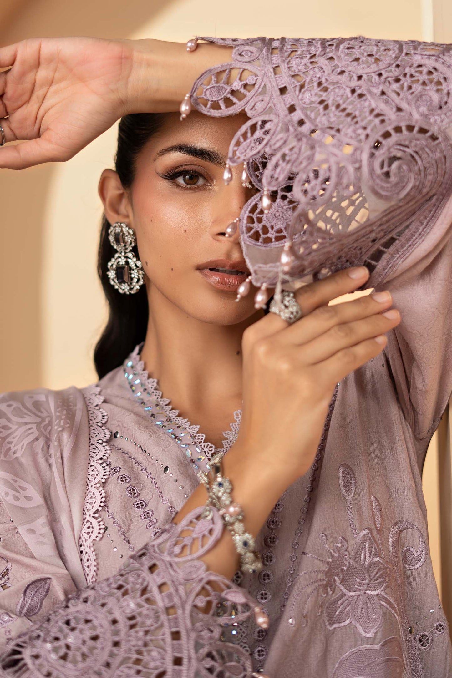 3 Piece Embroidered Jacquard Lawn Suit