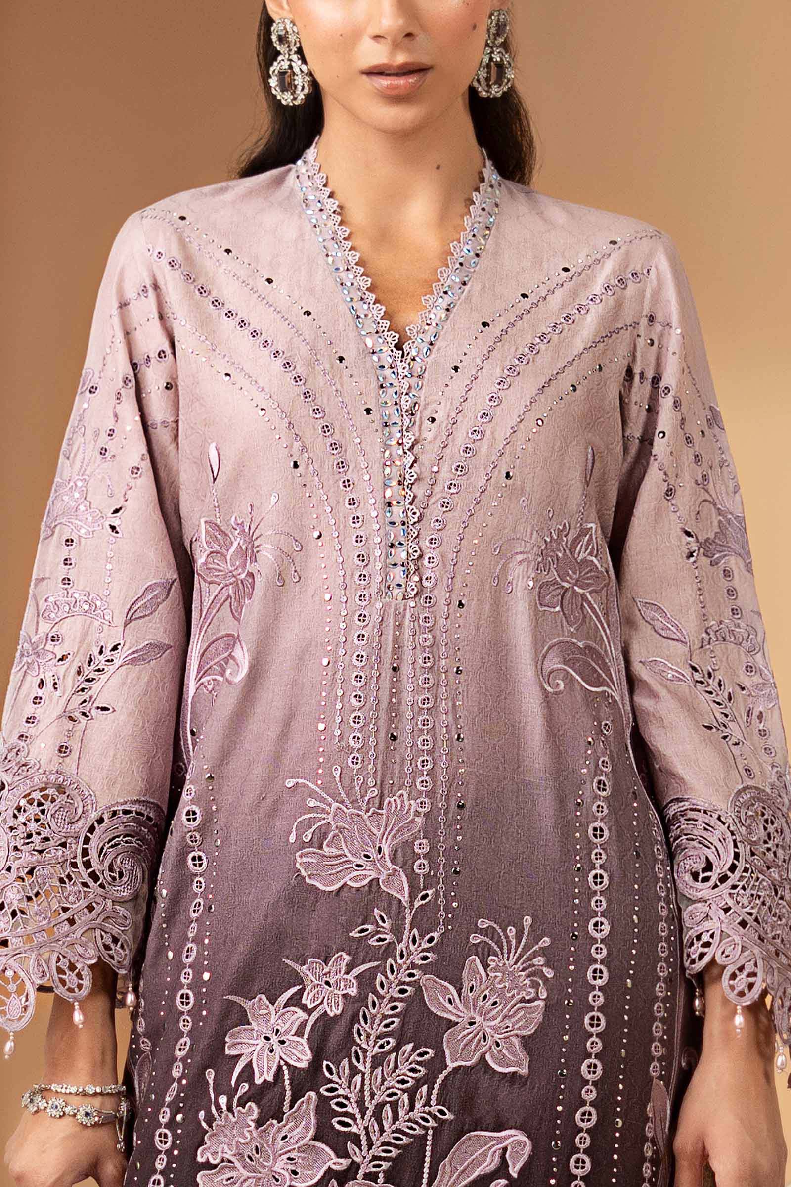 3 Piece Embroidered Jacquard Lawn Suit