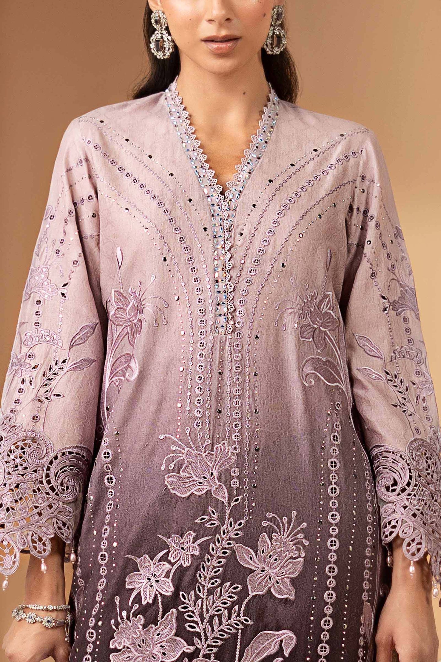 3 Piece Embroidered Jacquard Lawn Suit