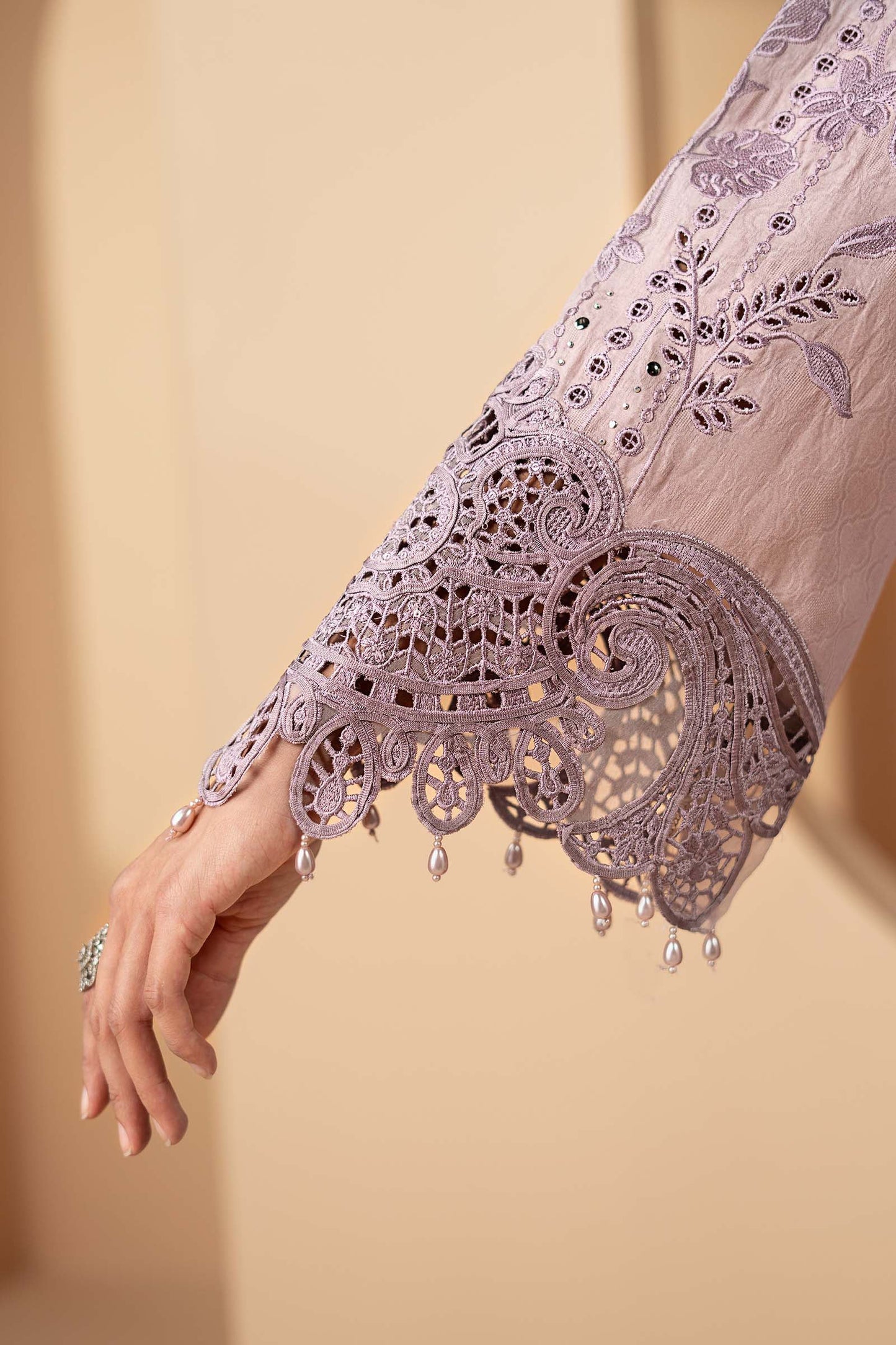 3 Piece Embroidered Jacquard Lawn Suit