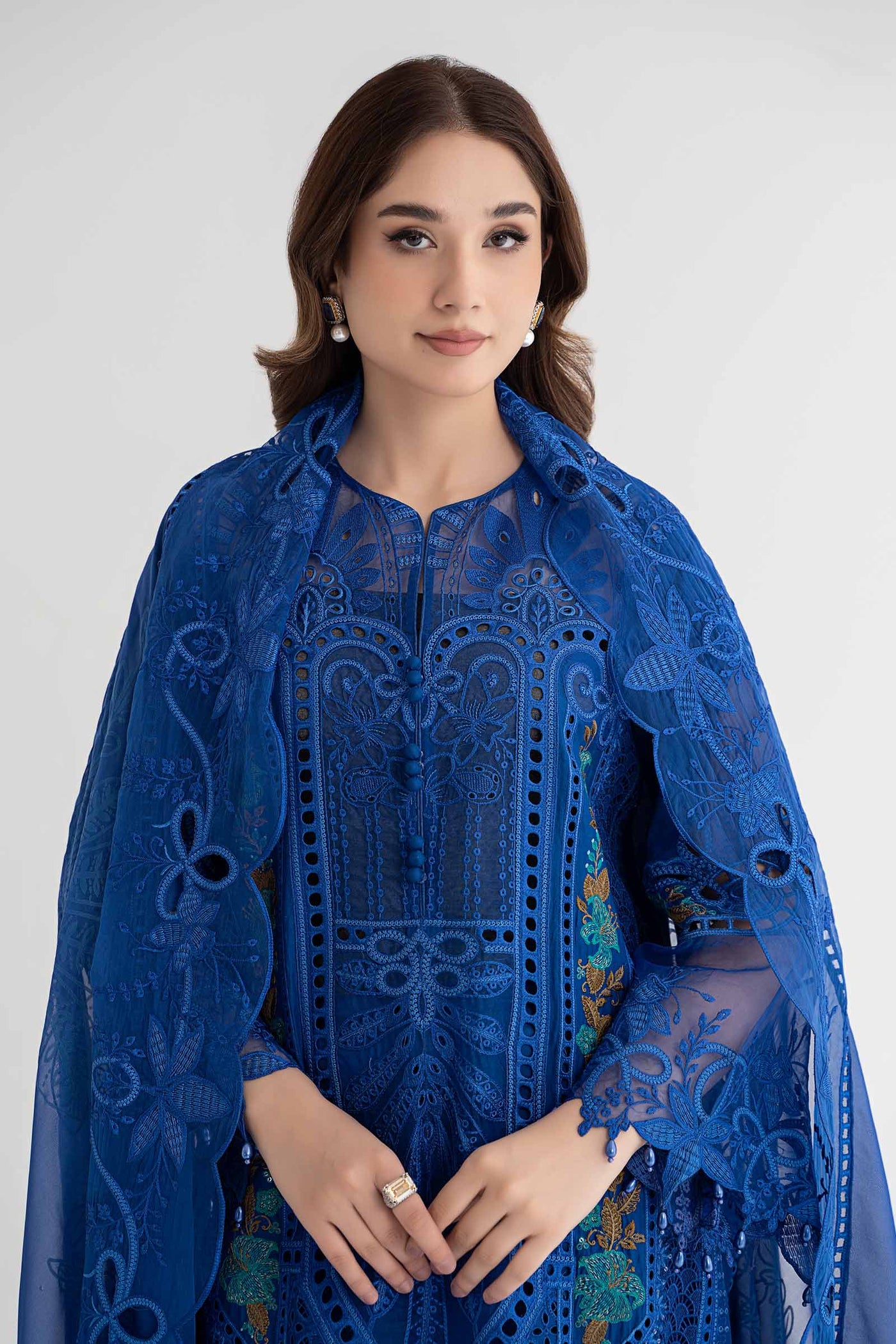 3 Piece Embroidered Lawn Suit | DS-2404-B