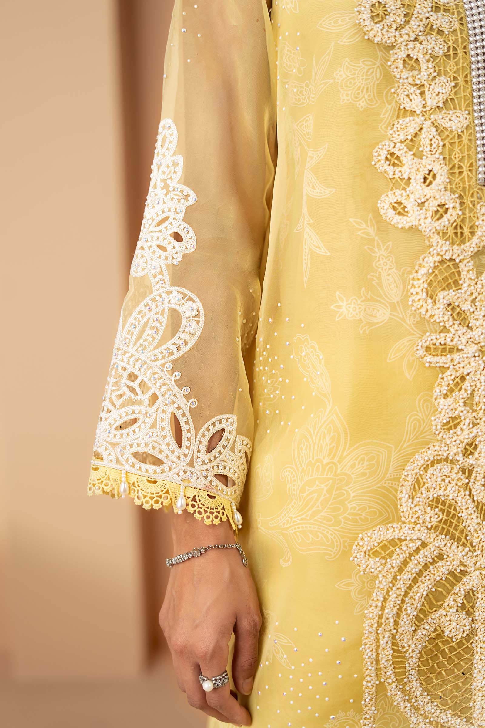 3 Piece Embroidered Organza Suit