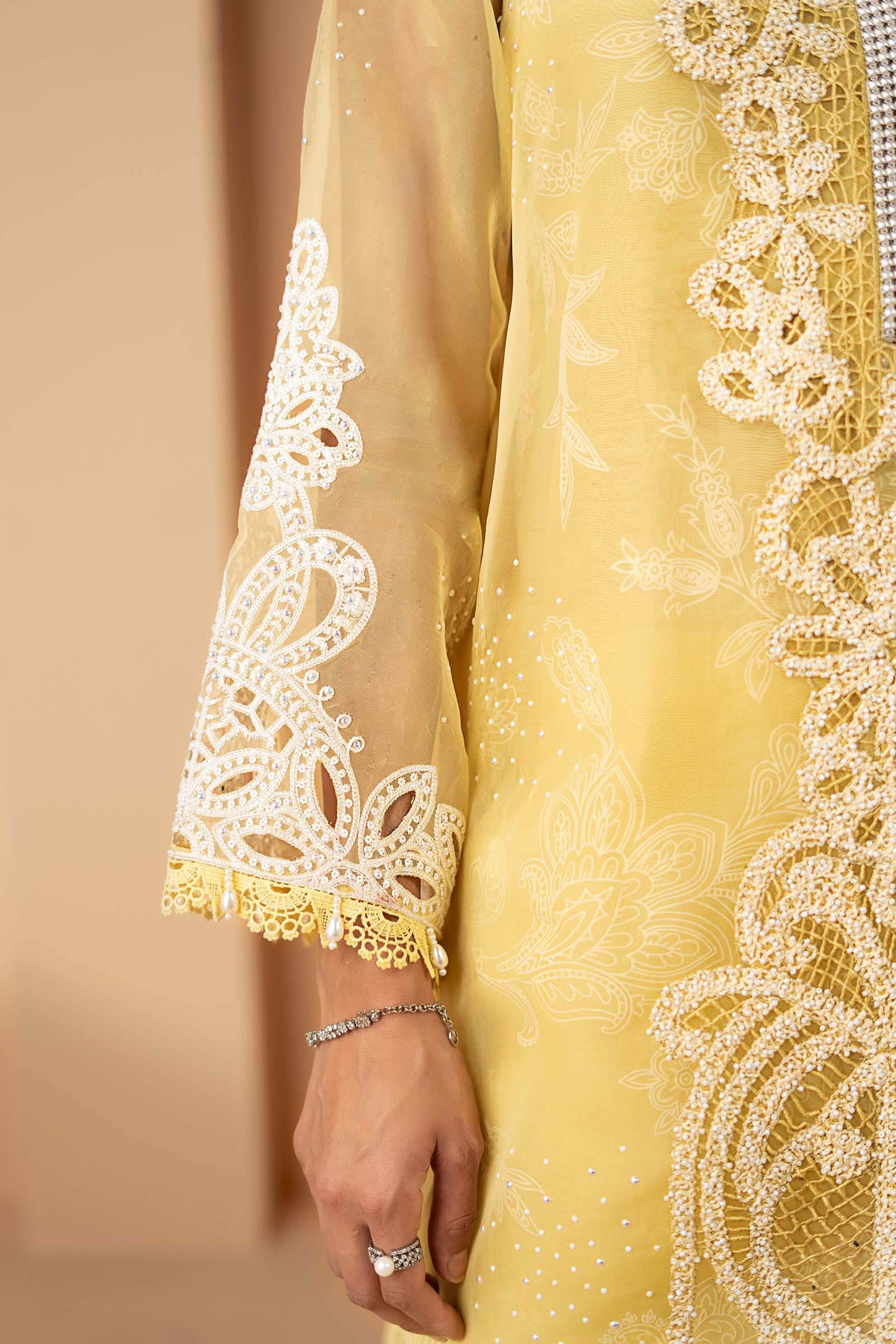 3 Piece Embroidered Organza Suit