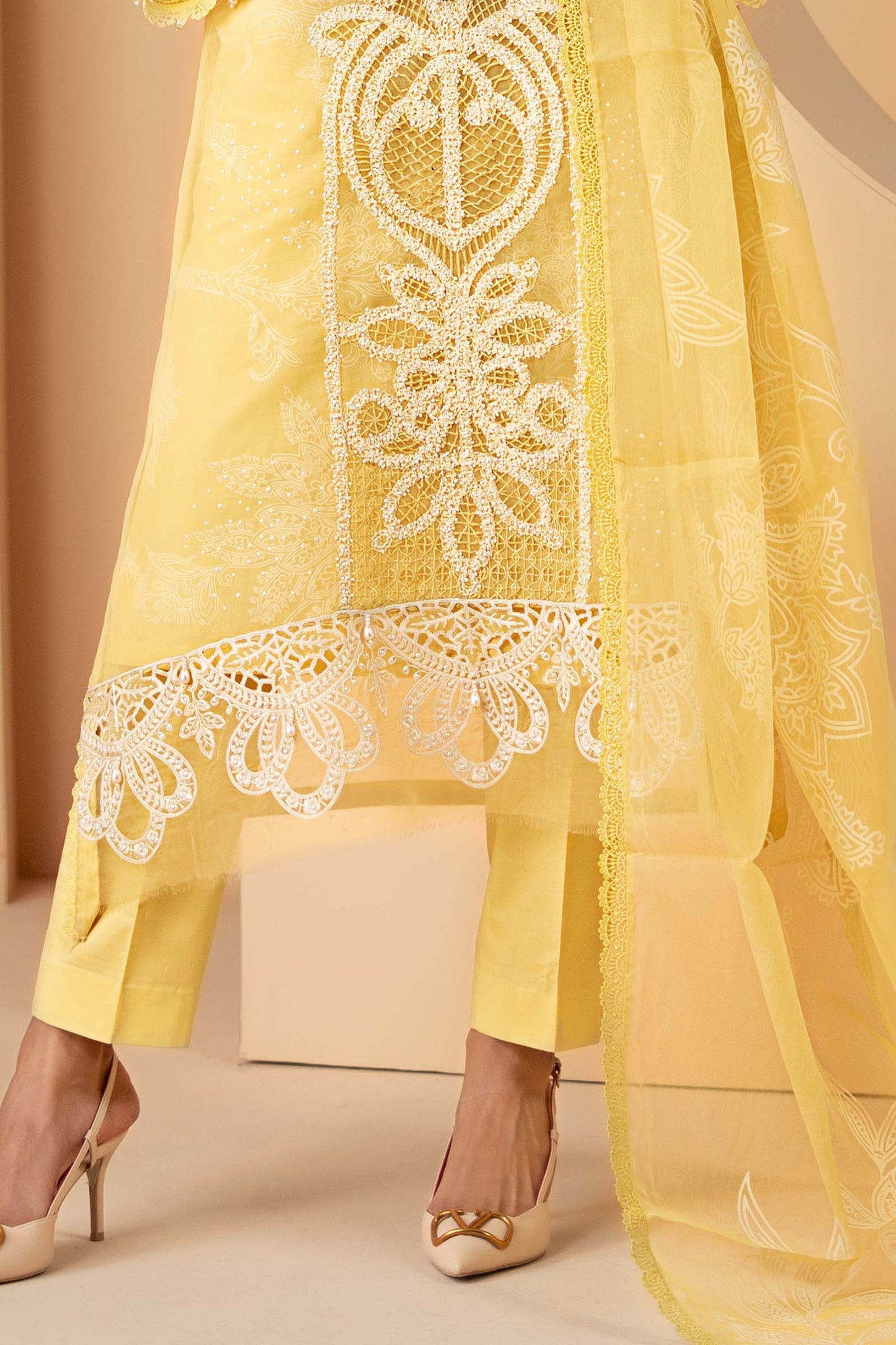 3 Piece Embroidered Organza Suit