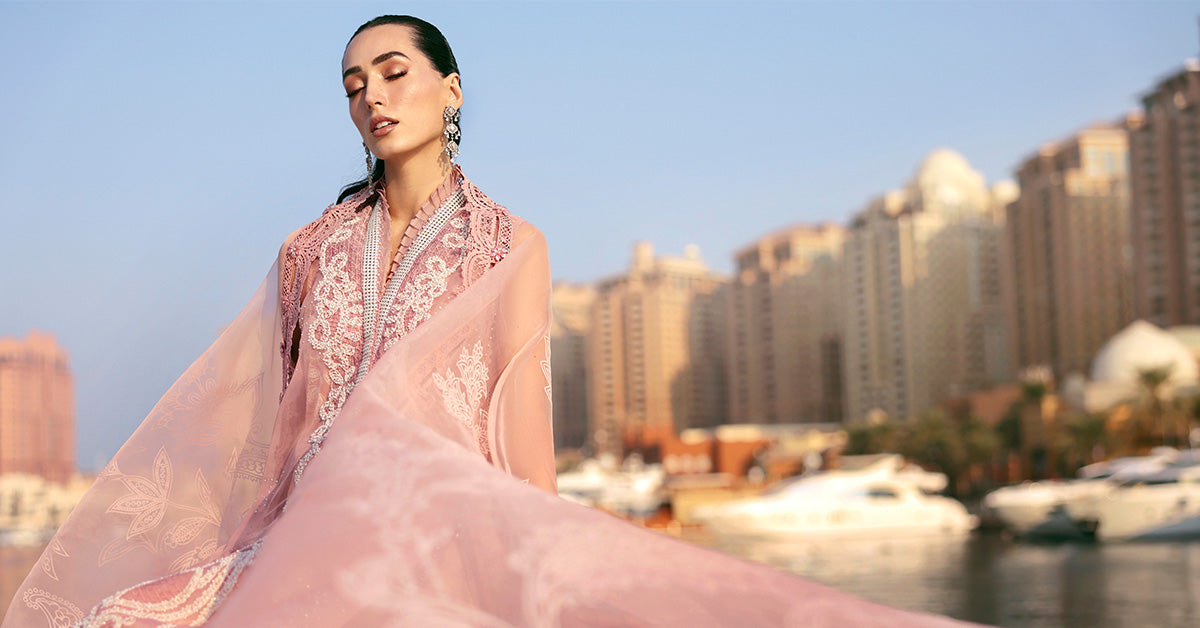 3 Piece Unstitched Embroidered Organza Suit