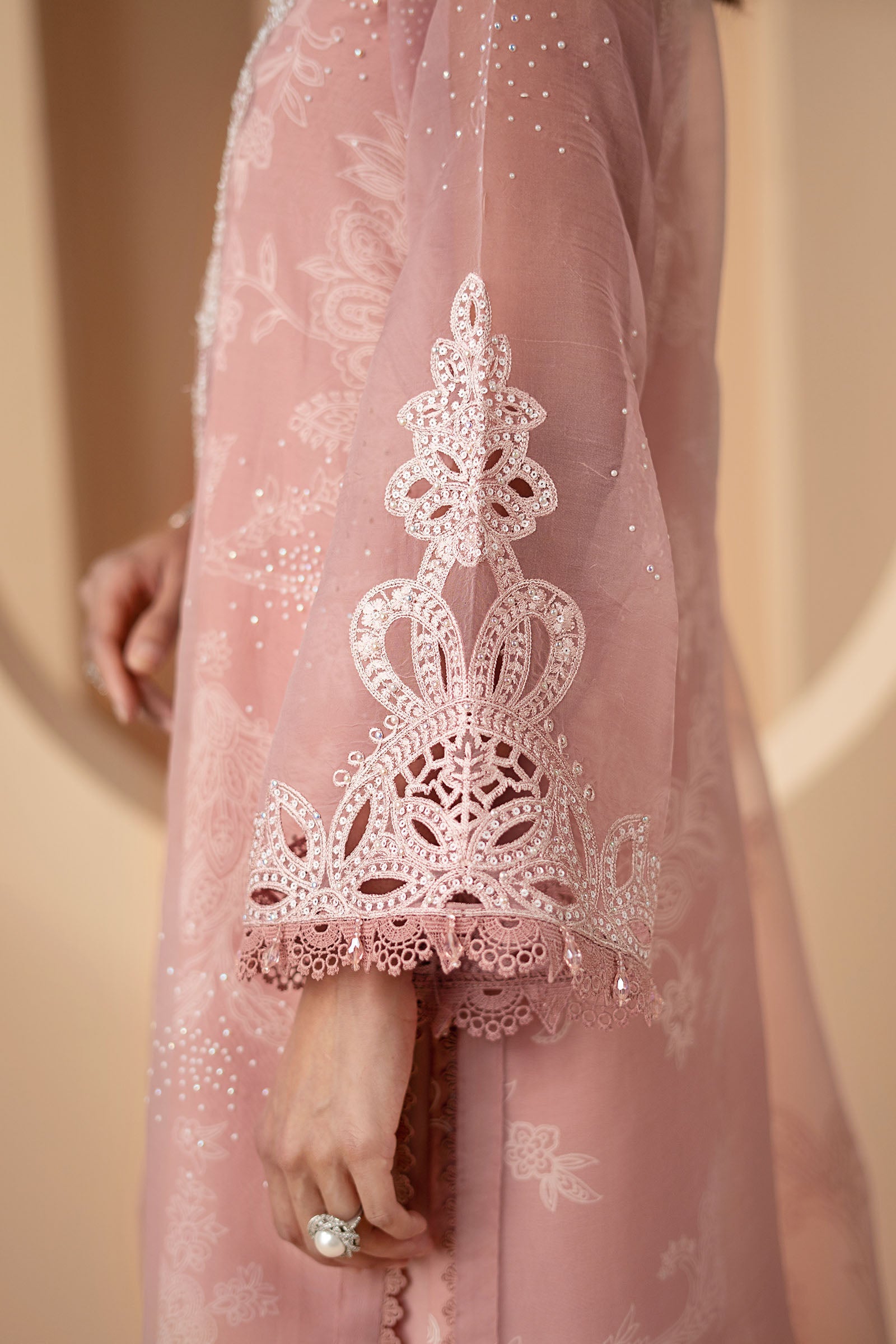 3 Piece Embroidered Organza Suit