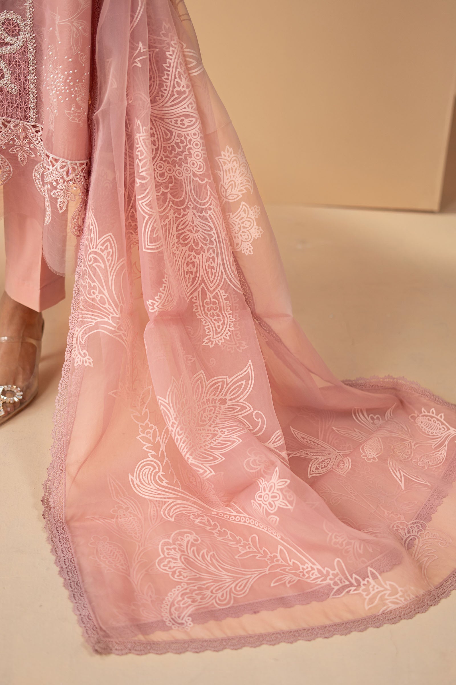 3 Piece Embroidered Organza Suit