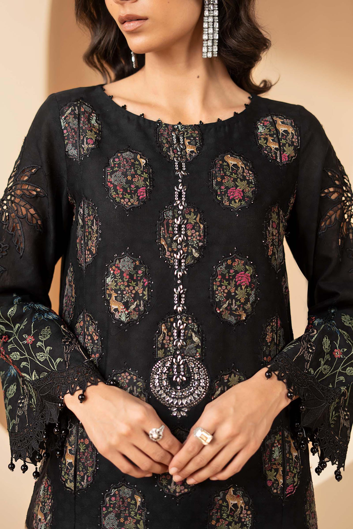 3 Piece Embroidered Jacquard Lawn Suit