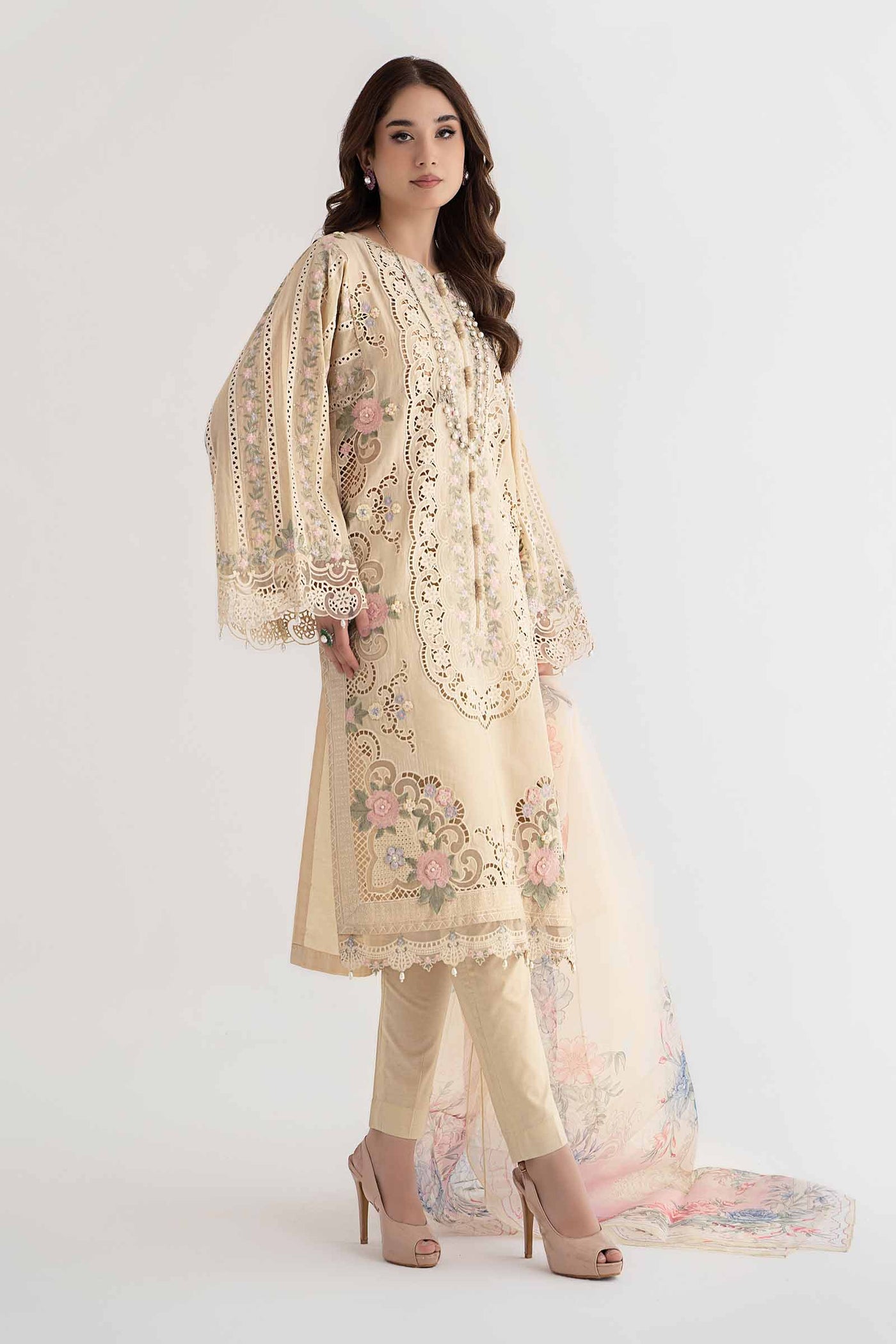 3 Piece Embroidered Lawn Suit | DS-2406-B