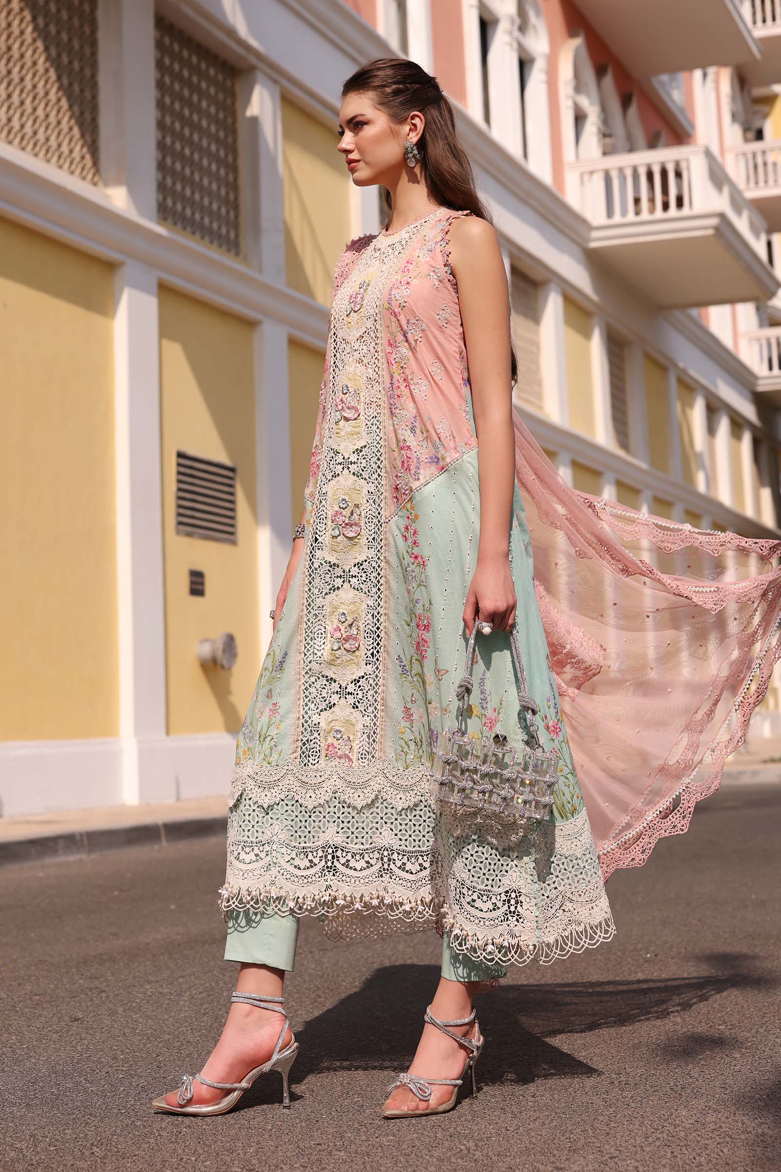 3 Piece Unstitched Embroidered Lawn Suit