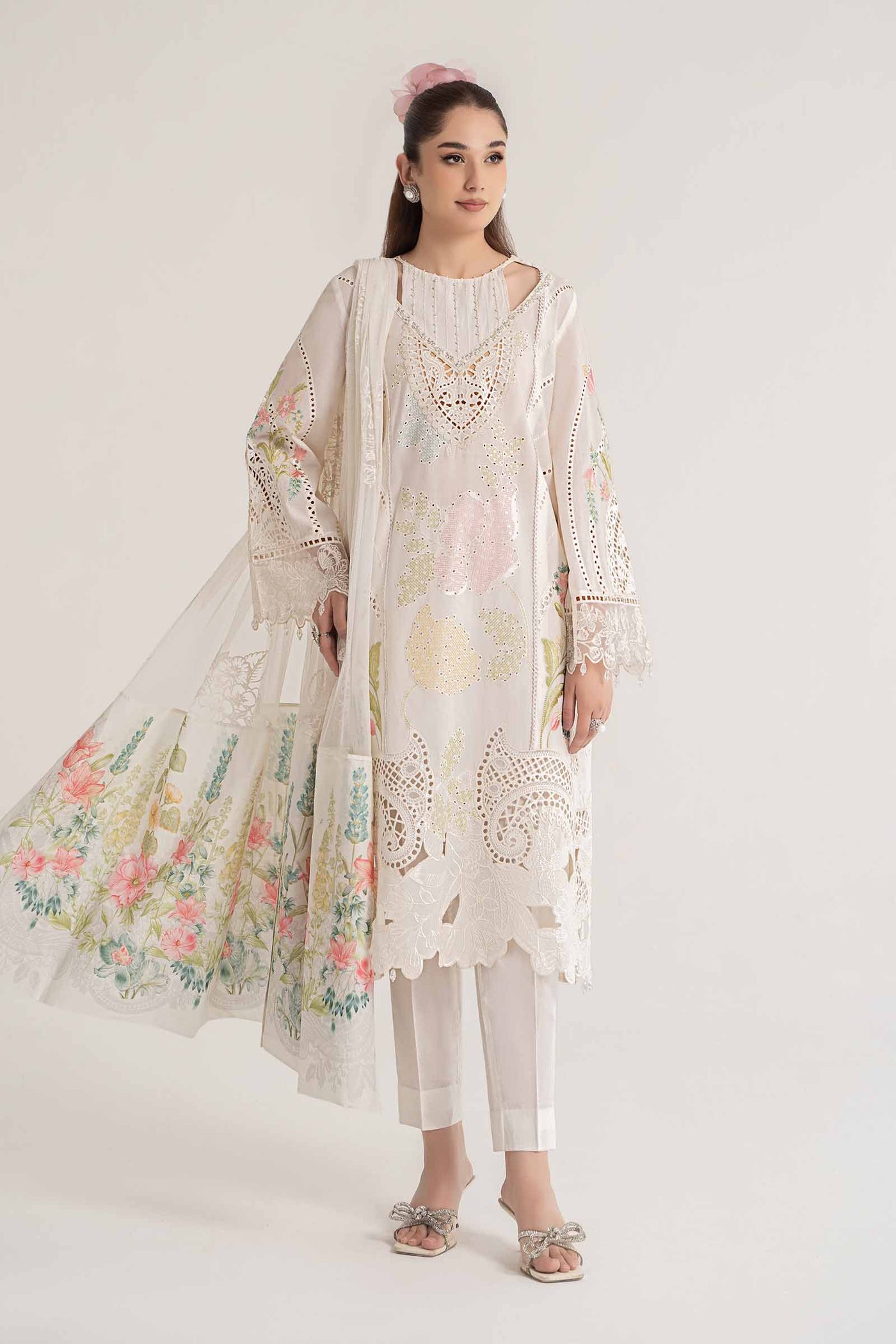 3 Piece Embroidered Lawn Suit | DS-2407-A