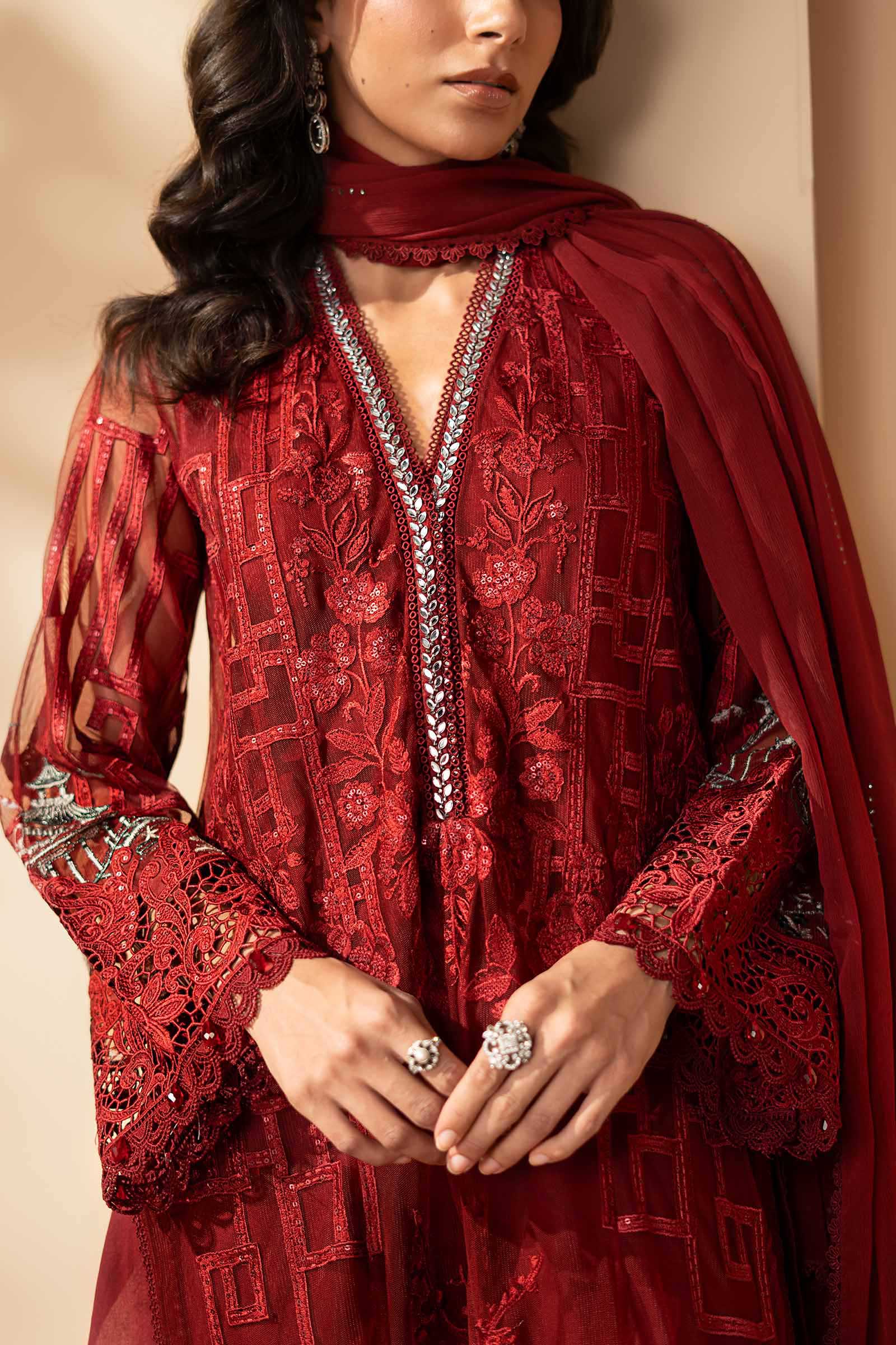 3 Piece Embroidered Net Suit