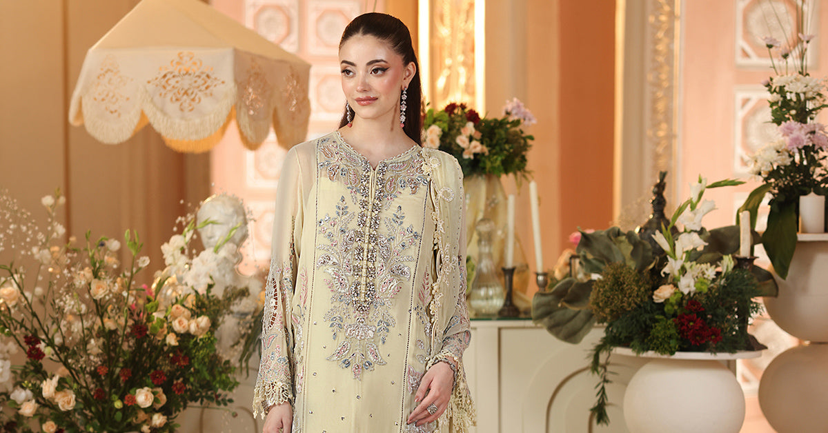 3 Piece Unstitched Embroidered Chiffon Suit