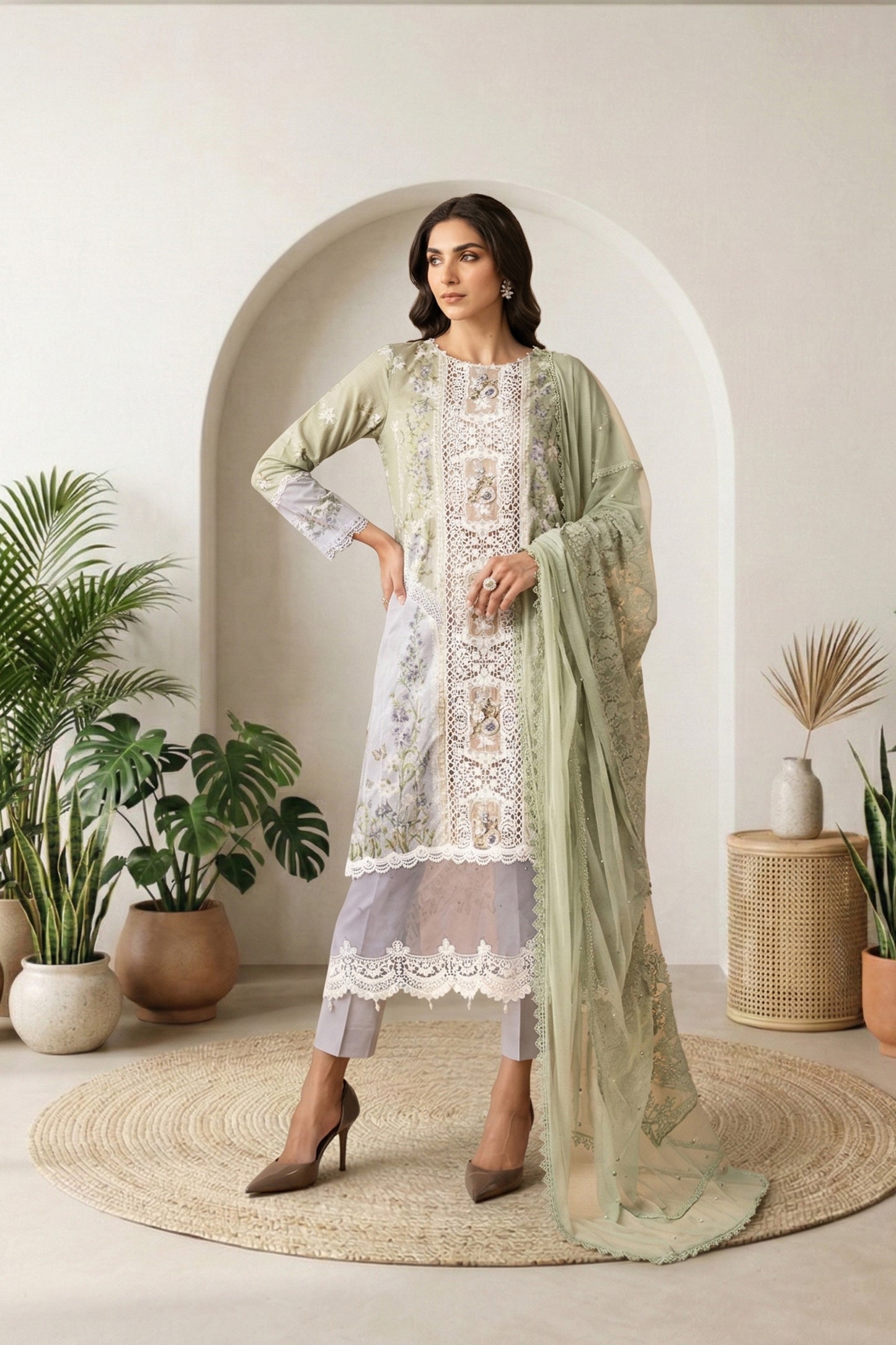 3 Piece Embroidered Lawn Suit