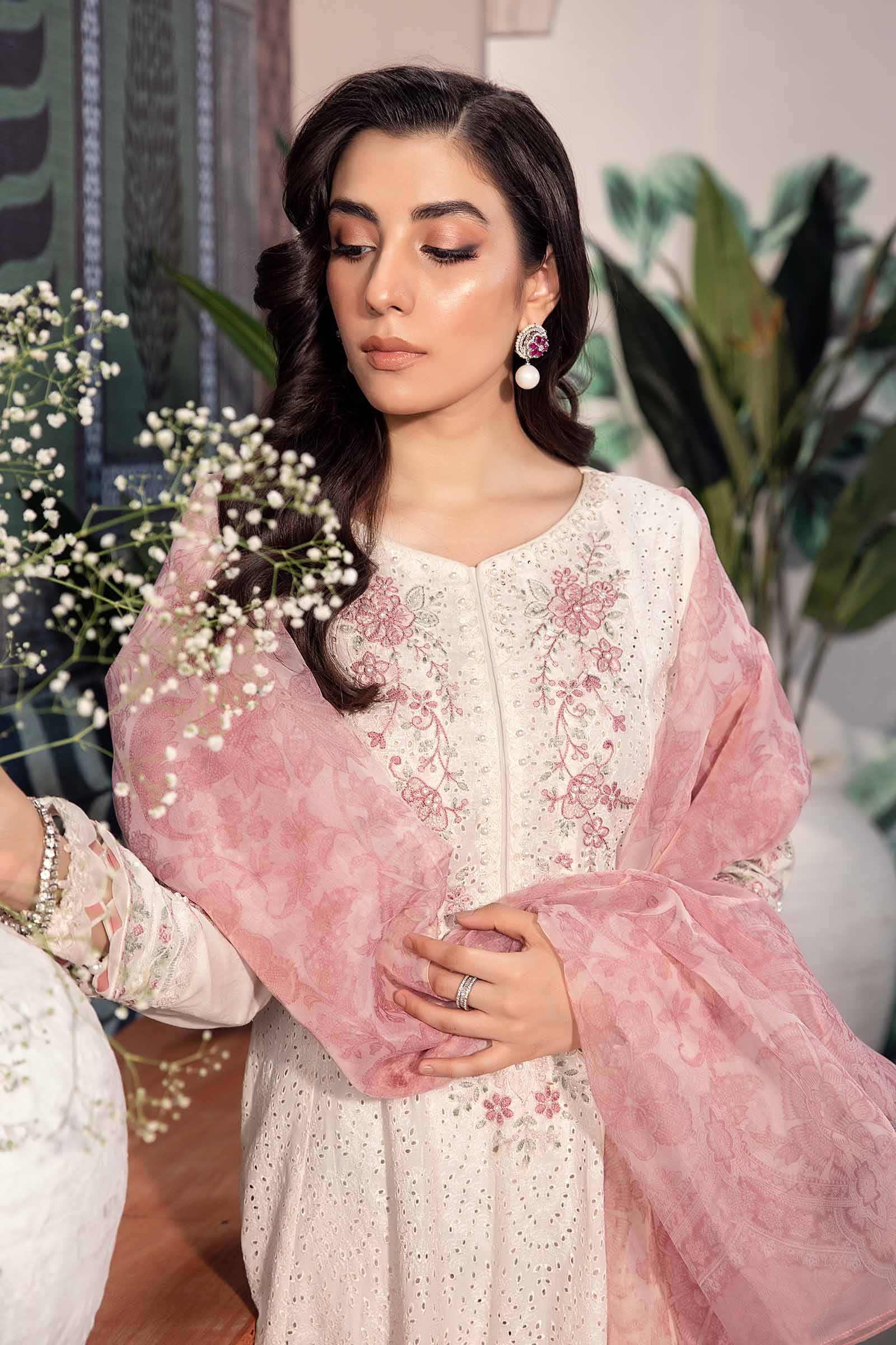 3 Piece Embroidered Net Suit