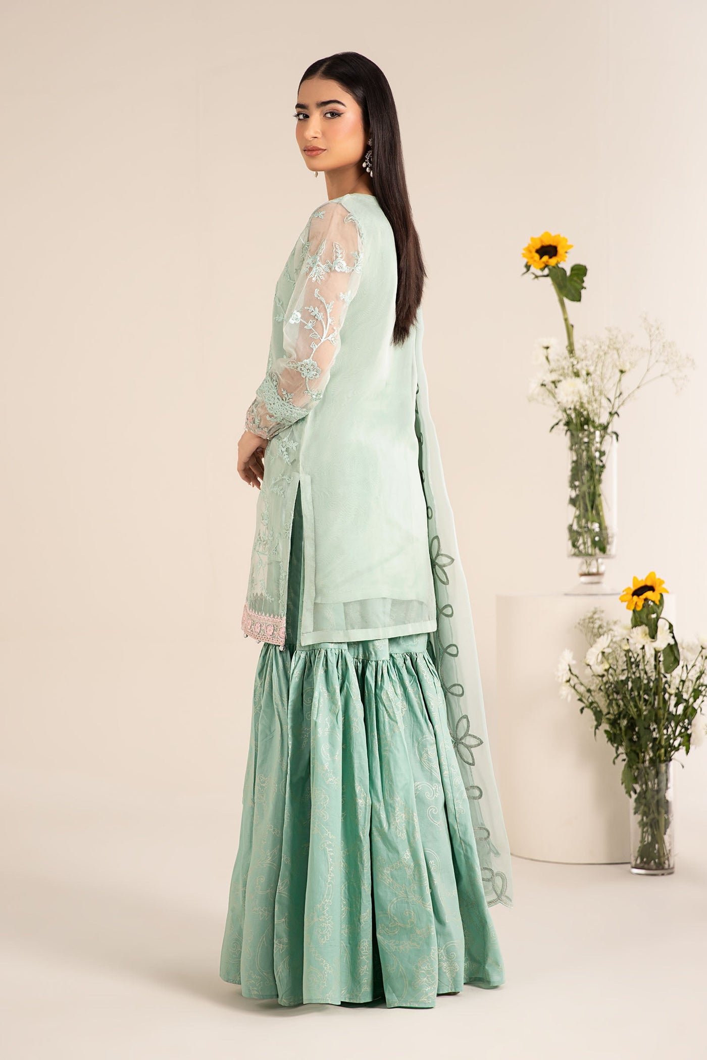3 Piece Embroidered Cotton Silk Suit