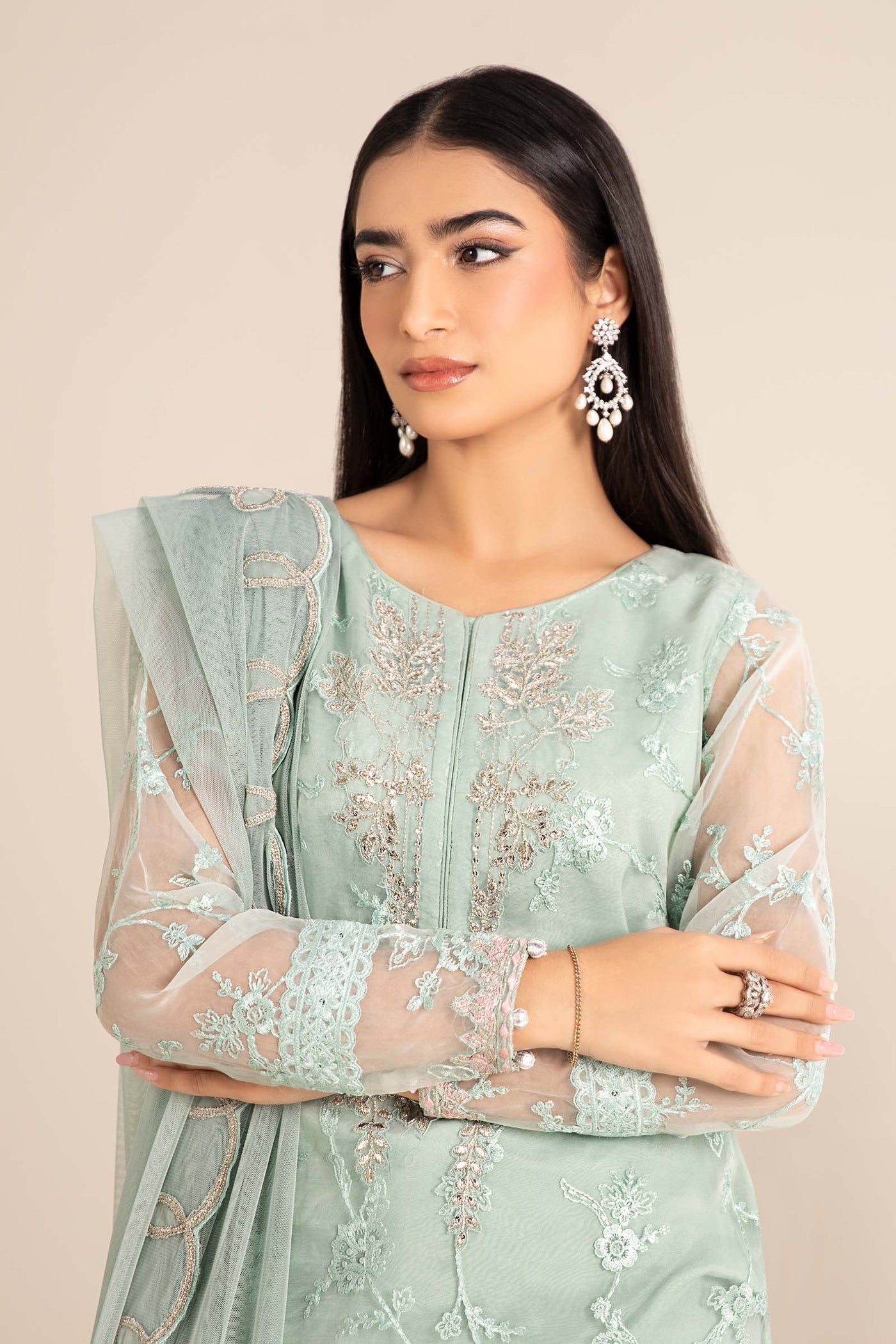 3 Piece Embroidered Cotton Silk Suit