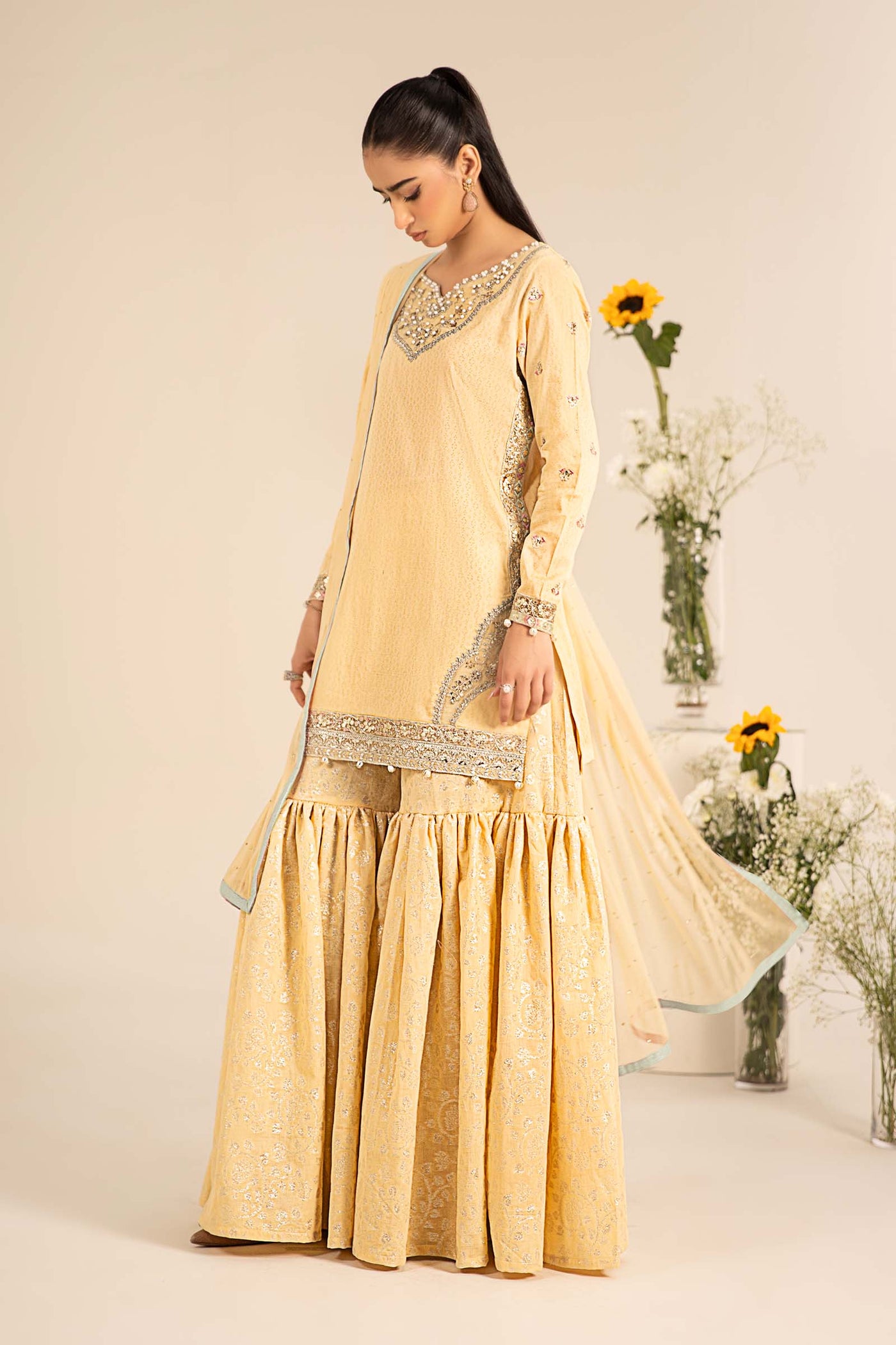 3 Piece Embroidered Dobby Lawn Suit