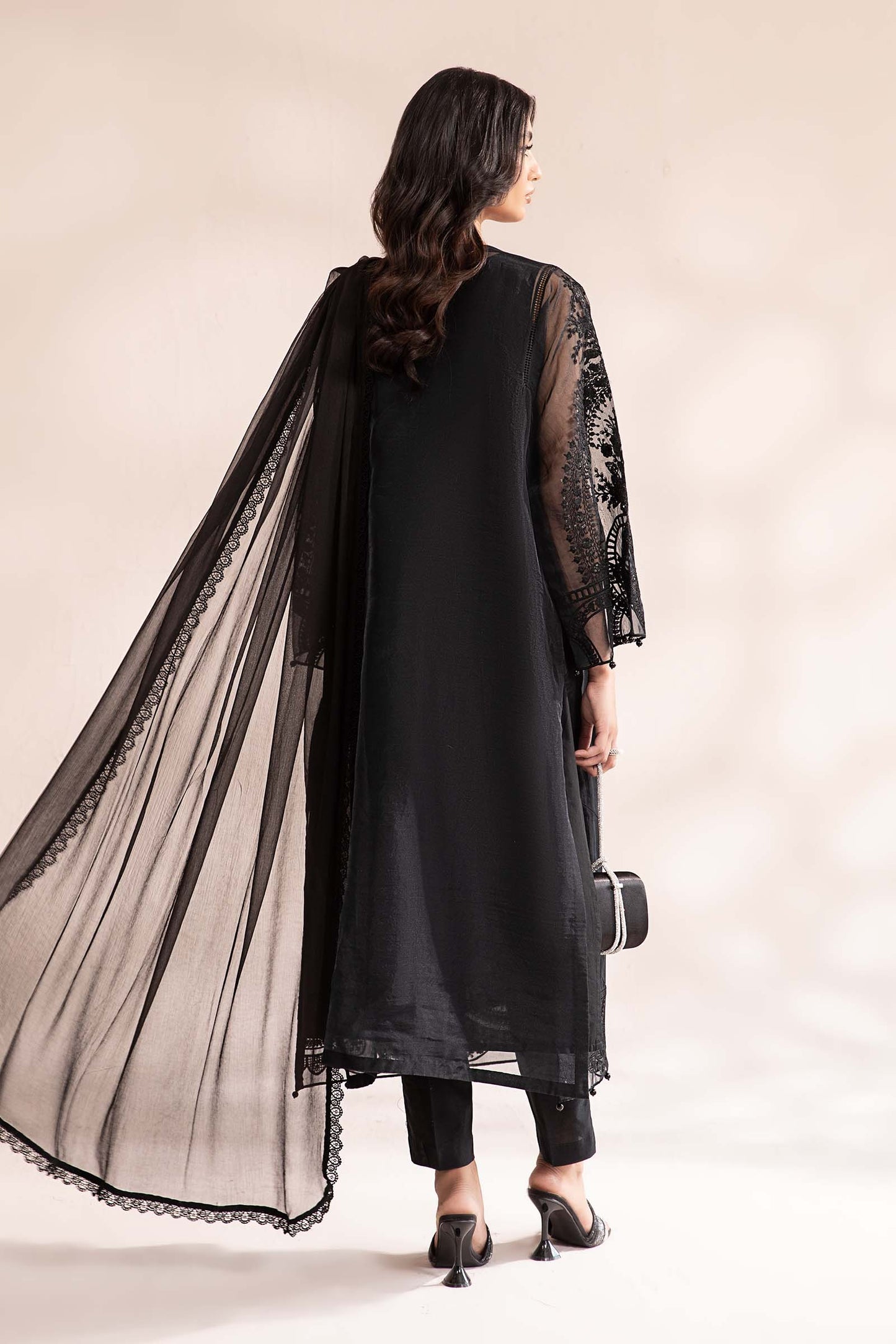 3 Piece Embroidered Organza Suit