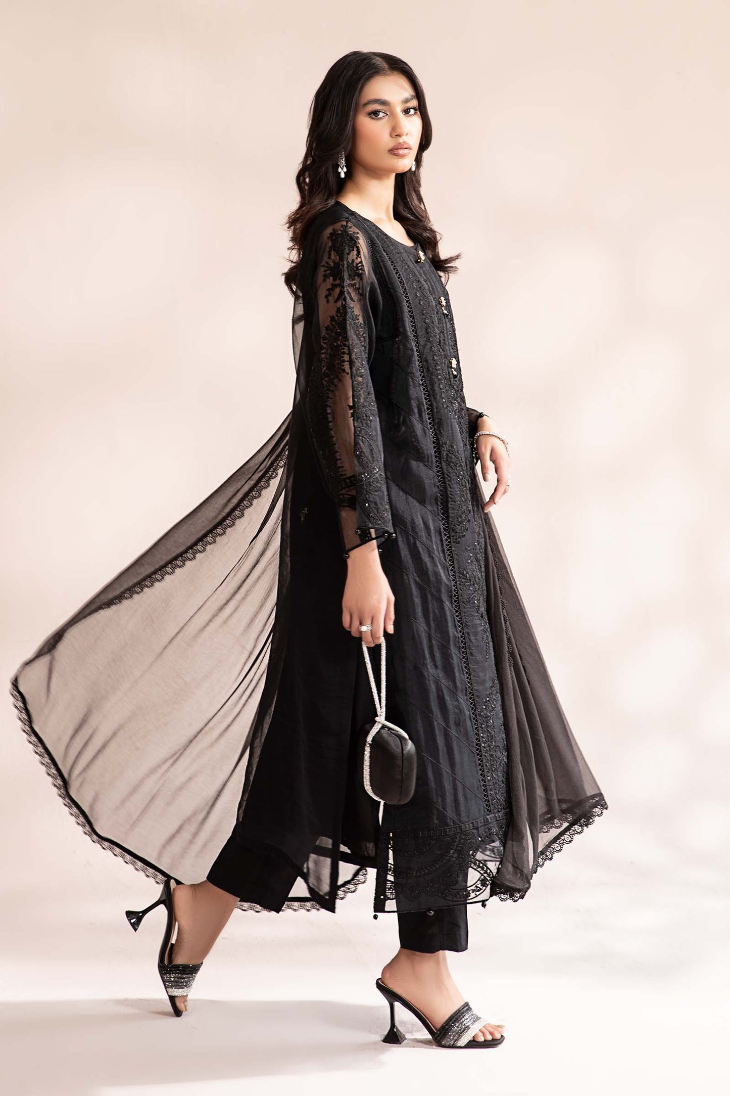 3 Piece Embroidered Organza Suit