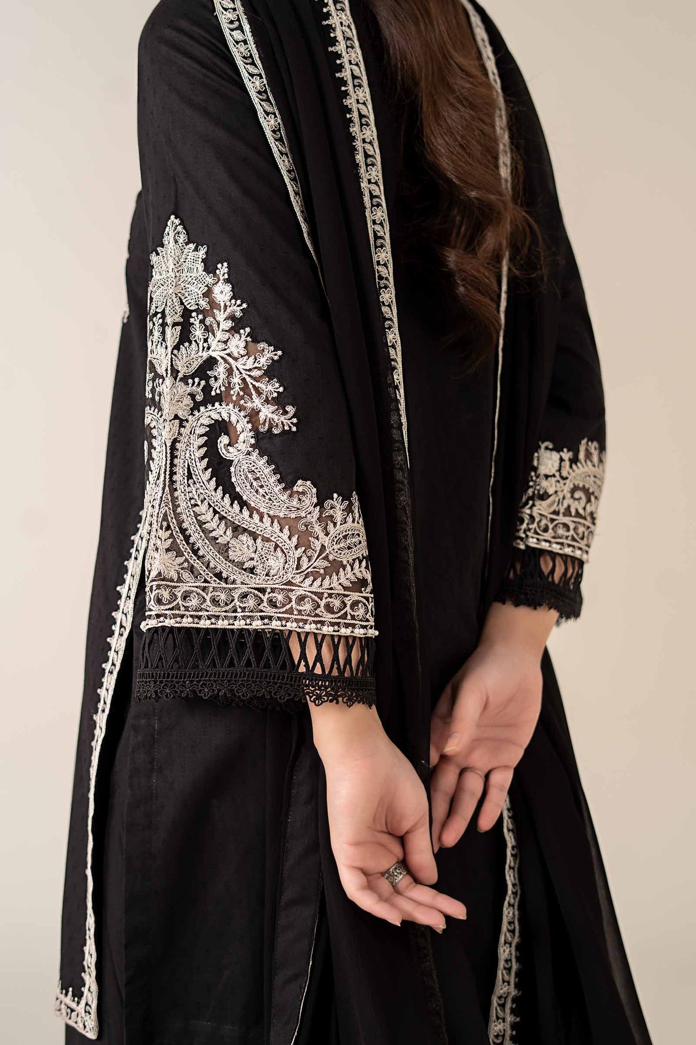 3 Piece Embroidered Dobby Suit