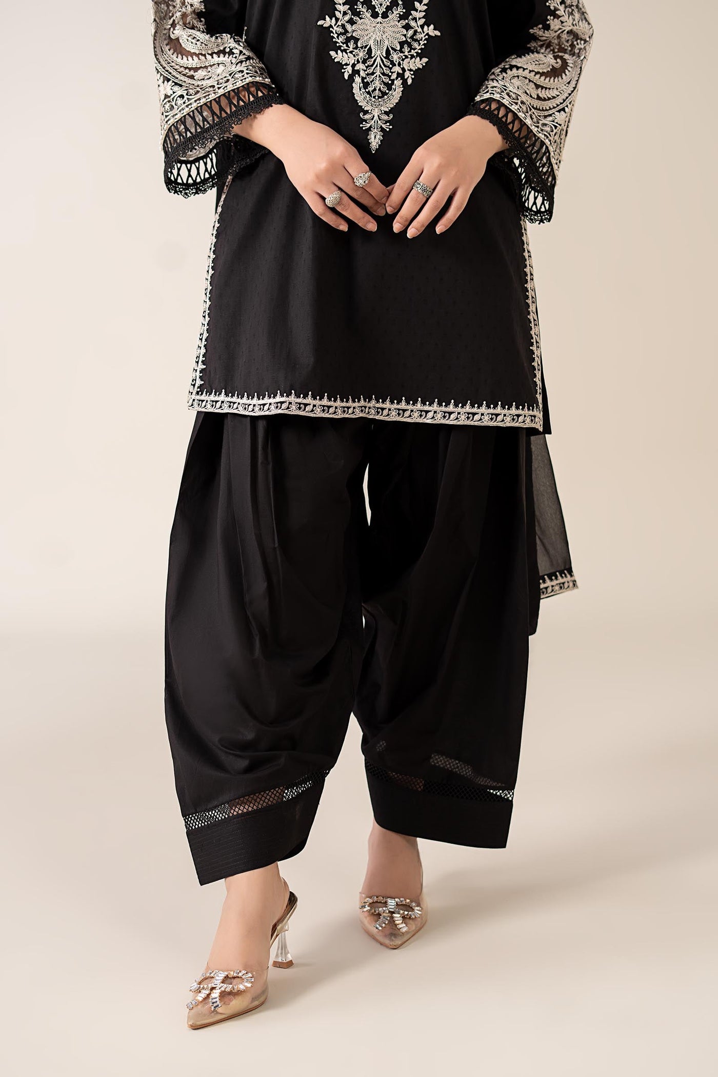 3 Piece Embroidered Dobby Suit