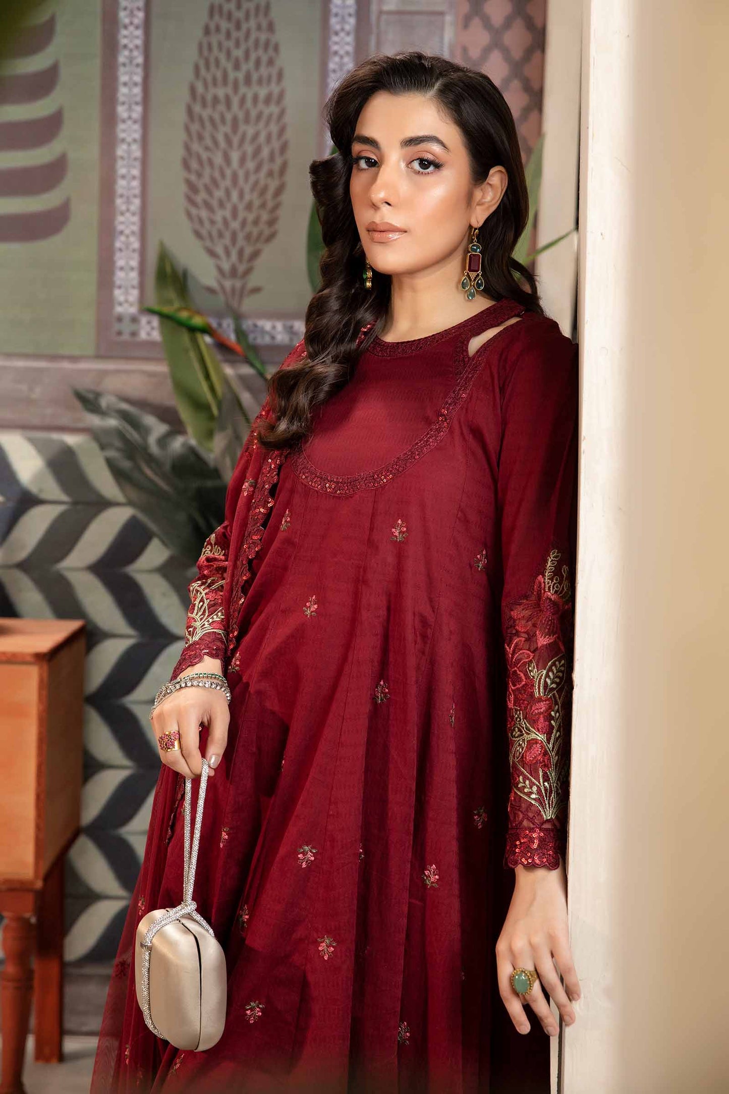 3 Piece Embroidered Dobby Lawn Suit