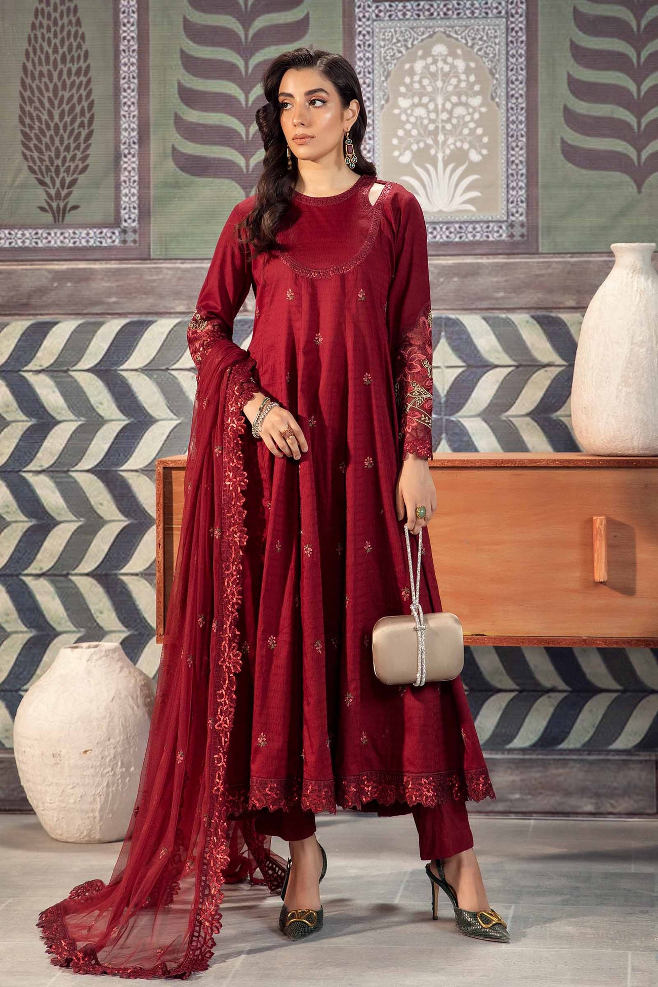 3 Piece Embroidered Dobby Lawn Suit