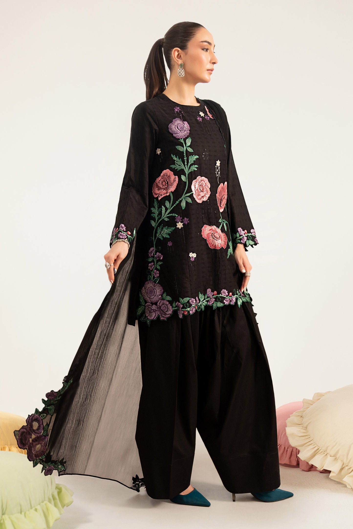 3 Piece Embroidered Dobby Lawn Suit