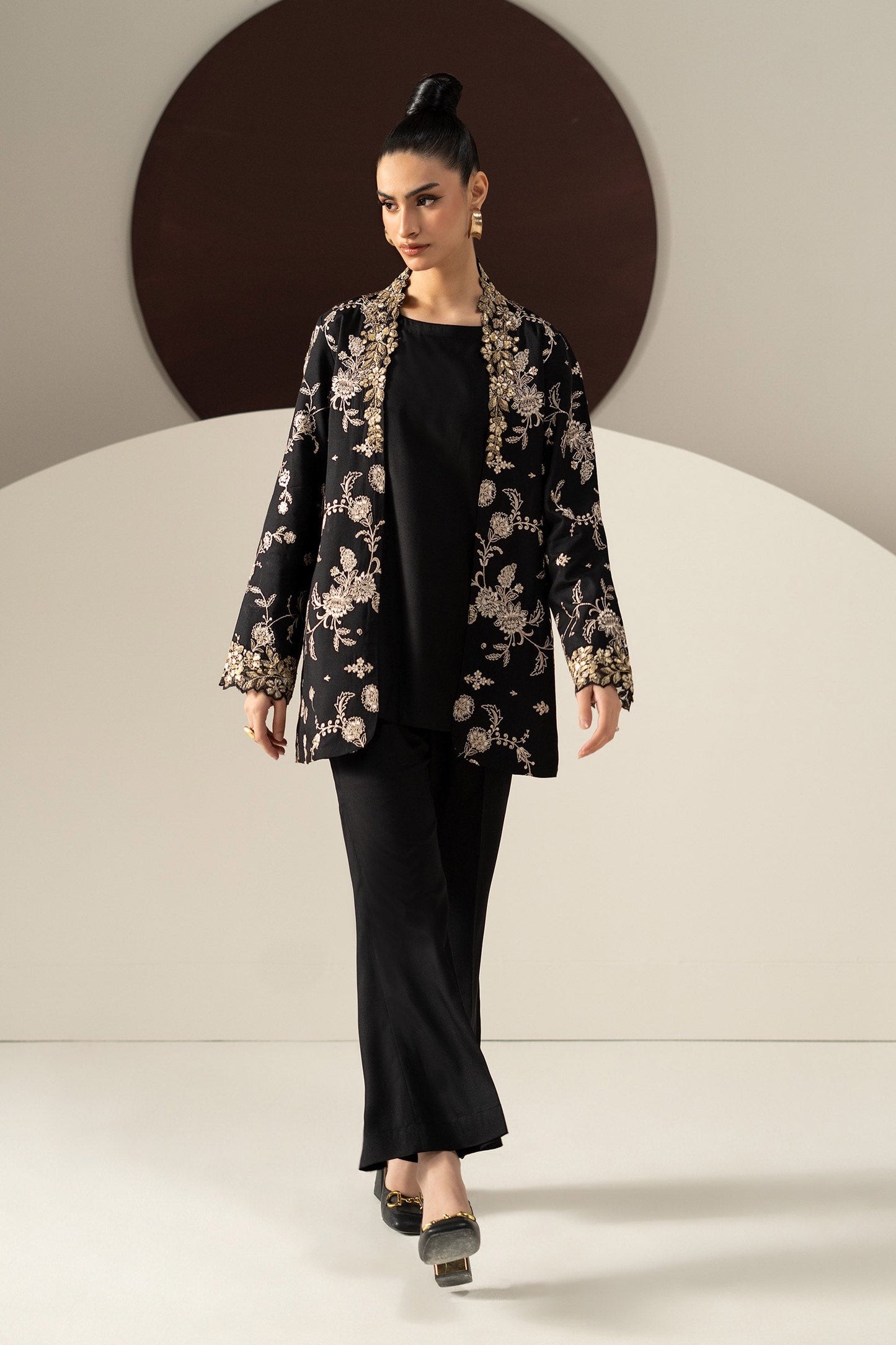 2 Piece Embroidered Linen Suit