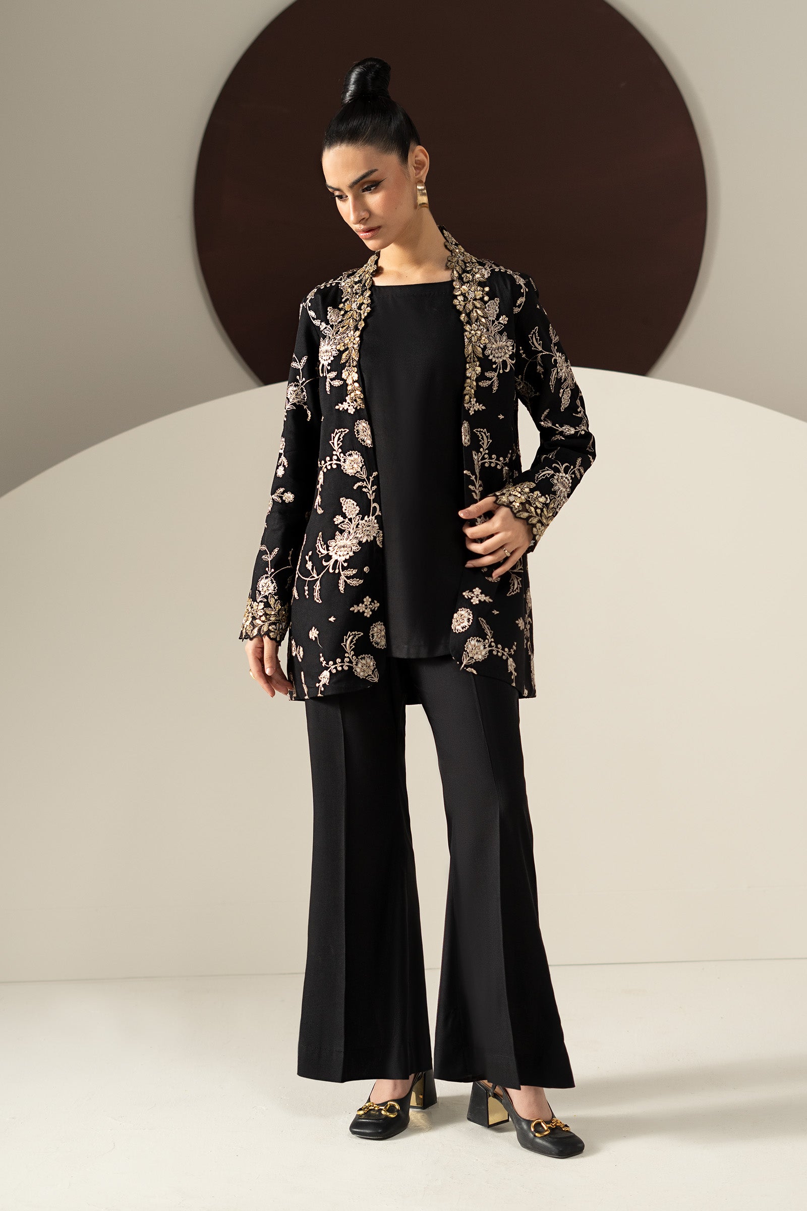 2 Piece Embroidered Linen Suit