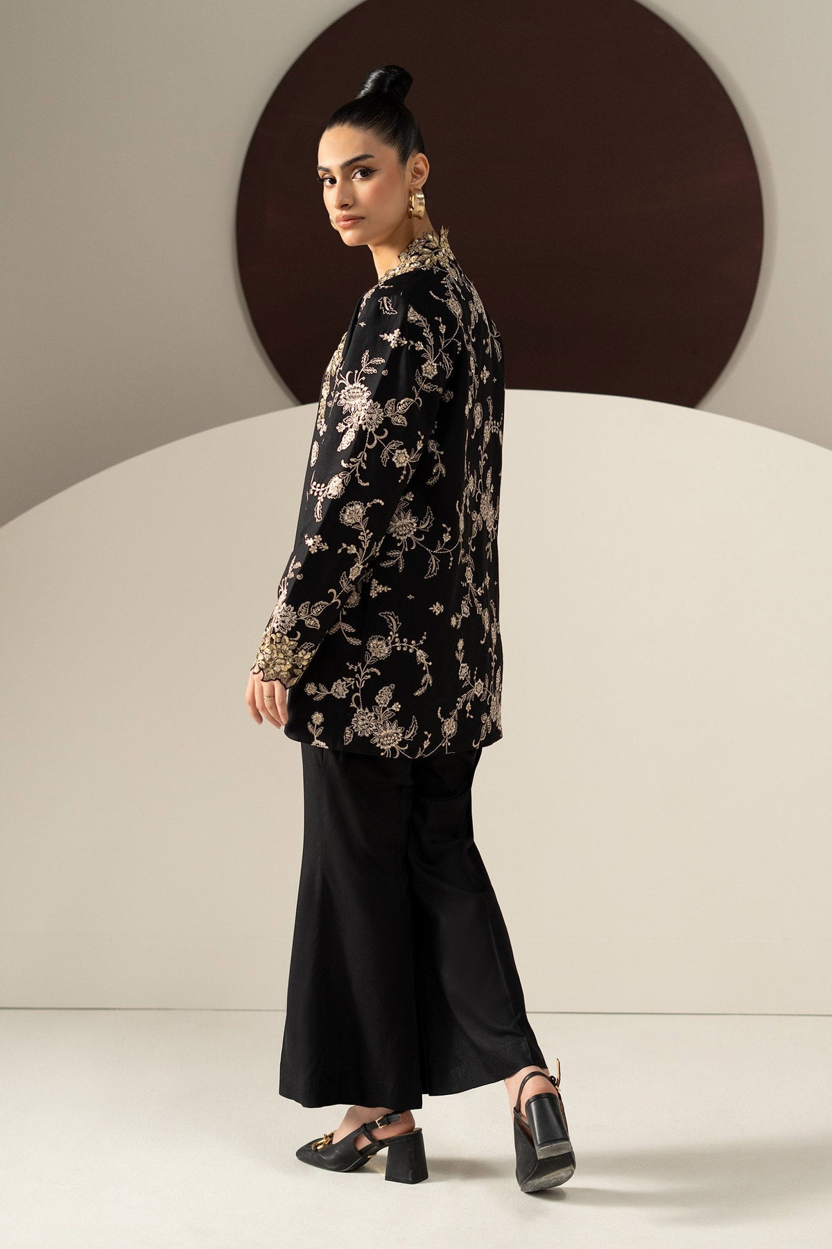 2 Piece Embroidered Linen Suit