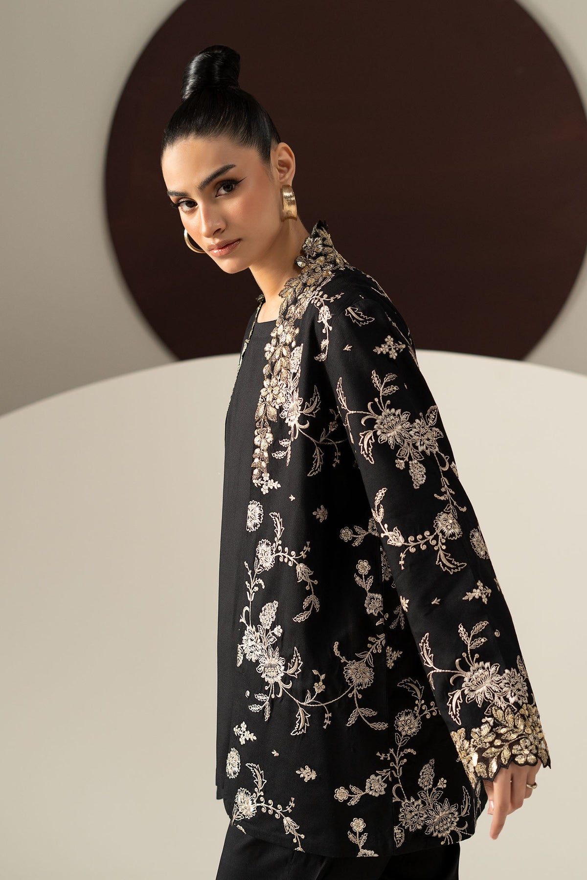 2 Piece Embroidered Linen Suit