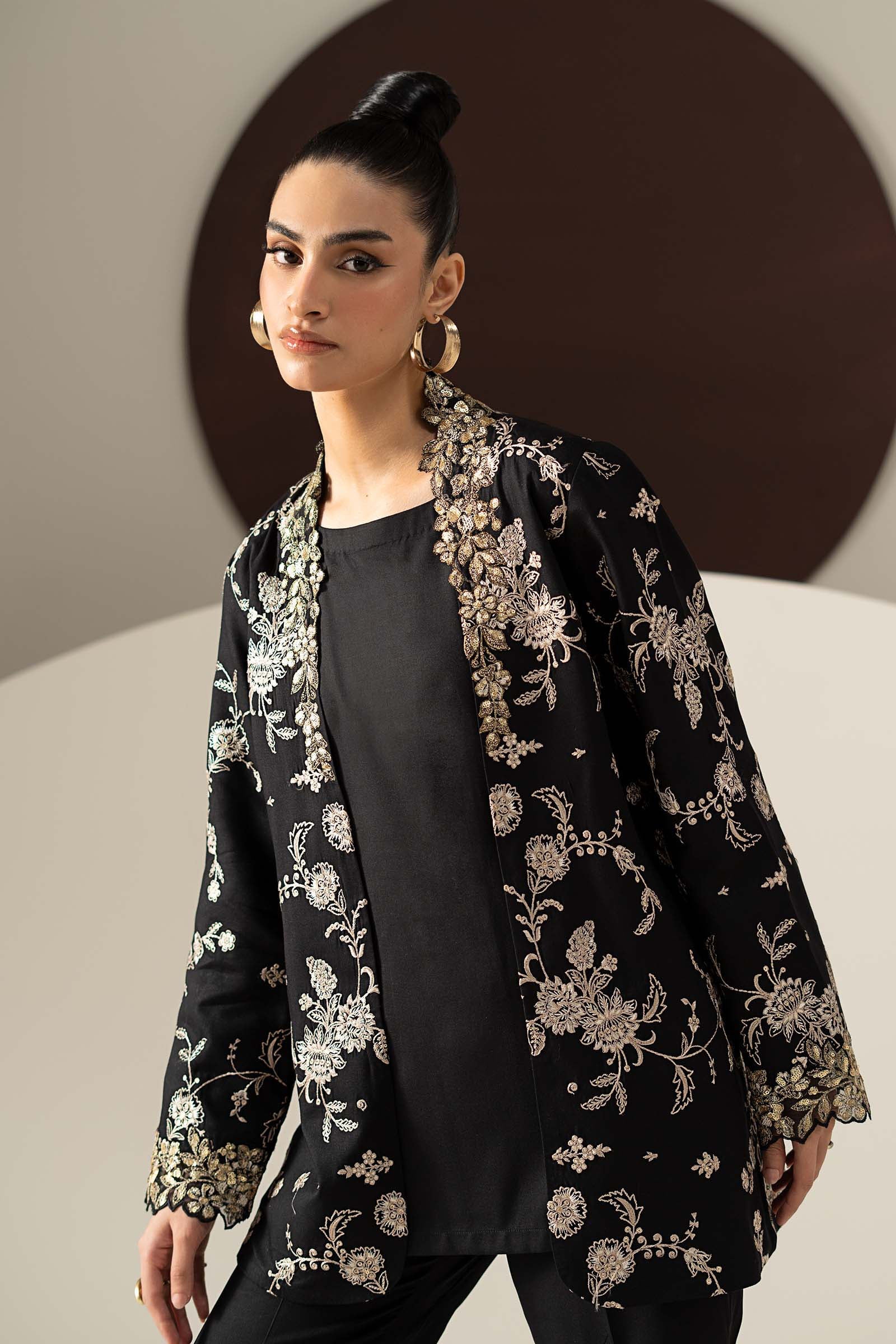 2 Piece Embroidered Linen Suit