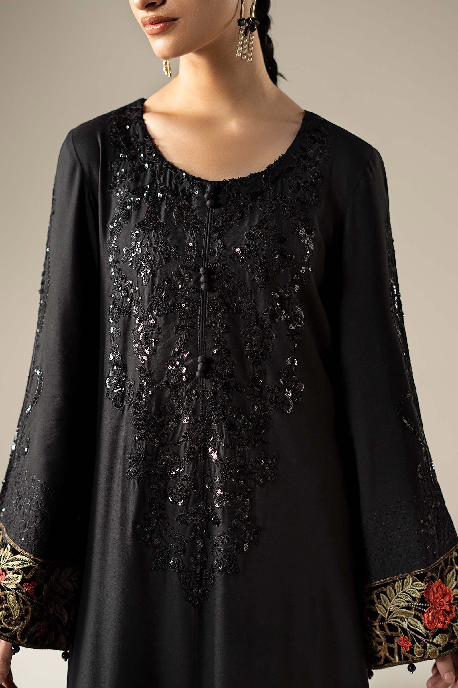 3 Piece Embroidered Linen Suit
