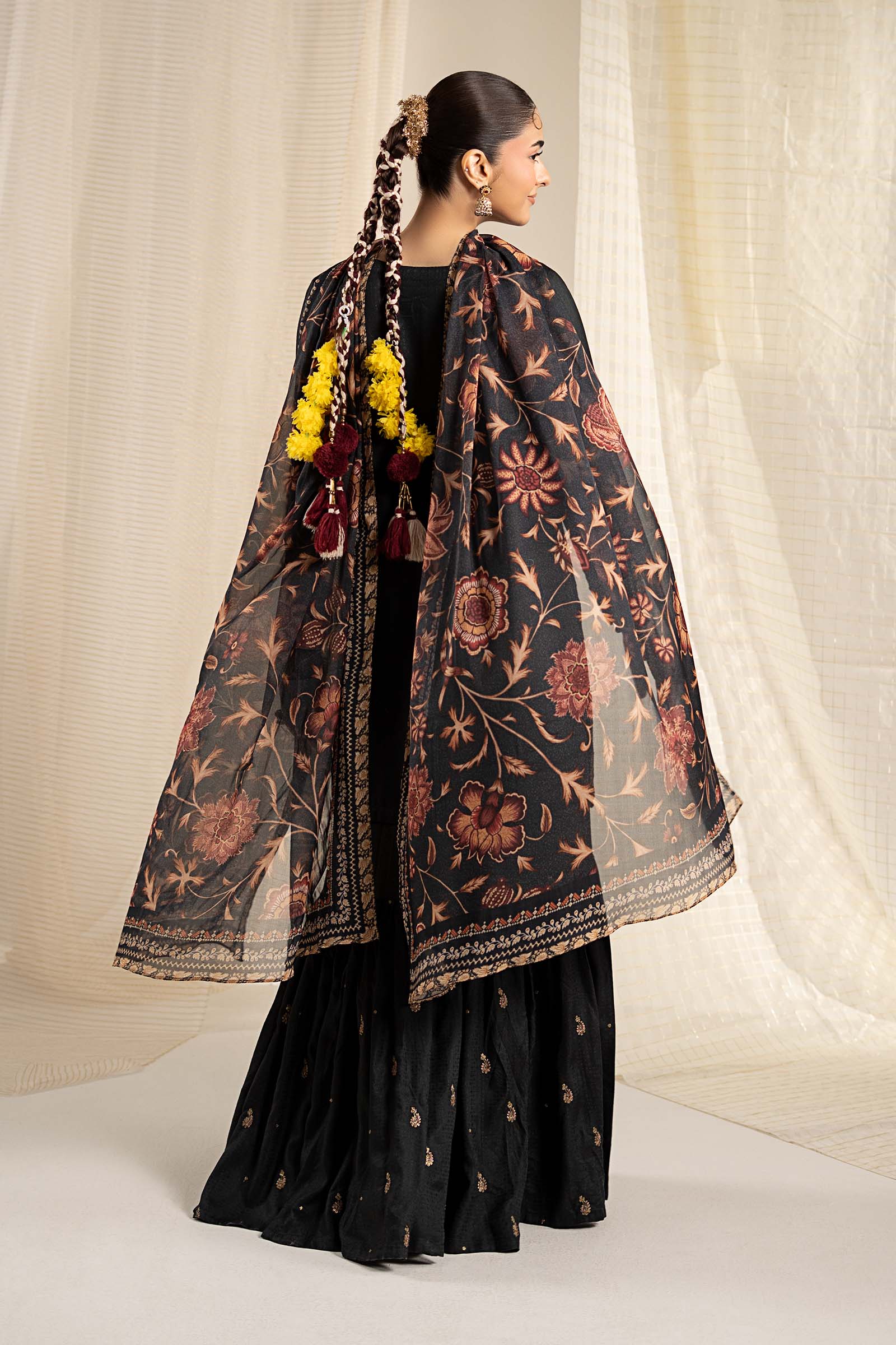 3 Piece Embroidered Dobby Linen Suit