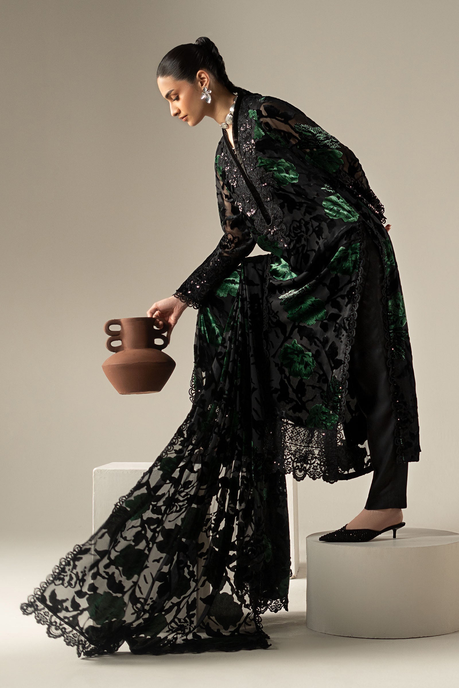3 Piece Embroidered Palachi Suit