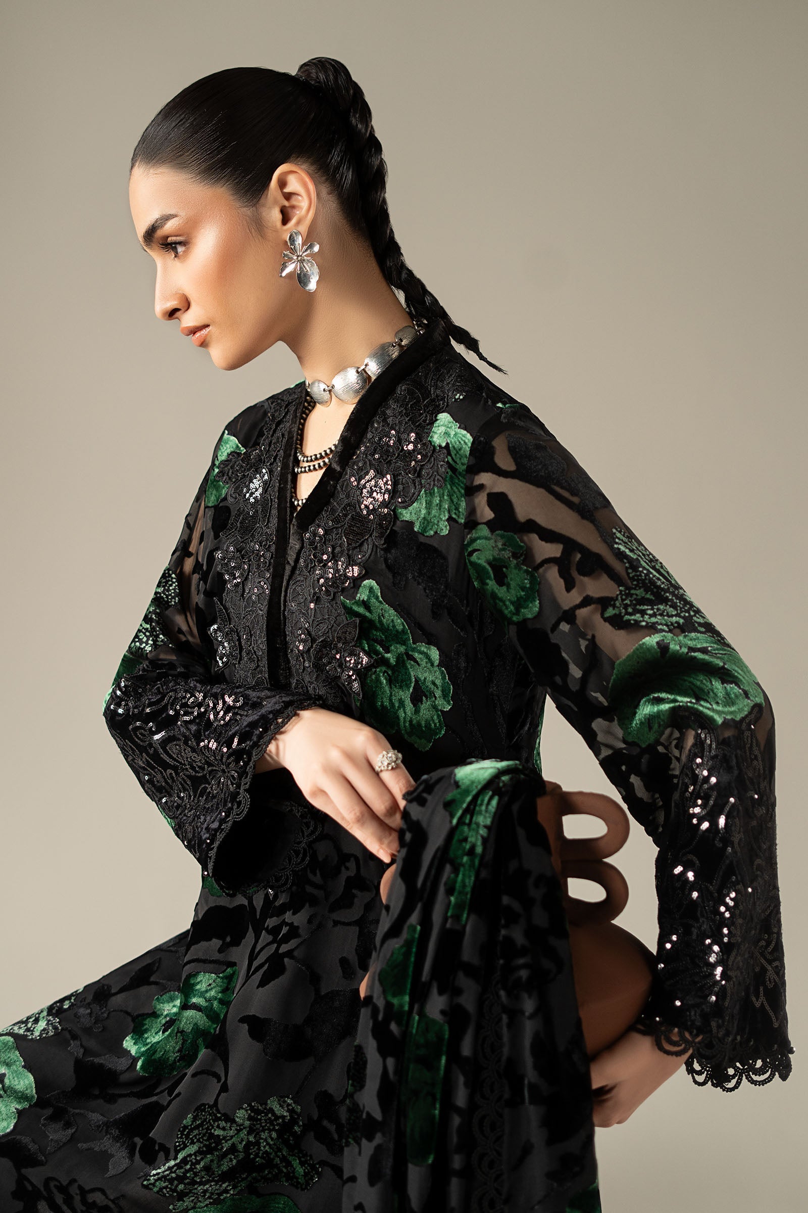 3 Piece Embroidered Palachi Suit