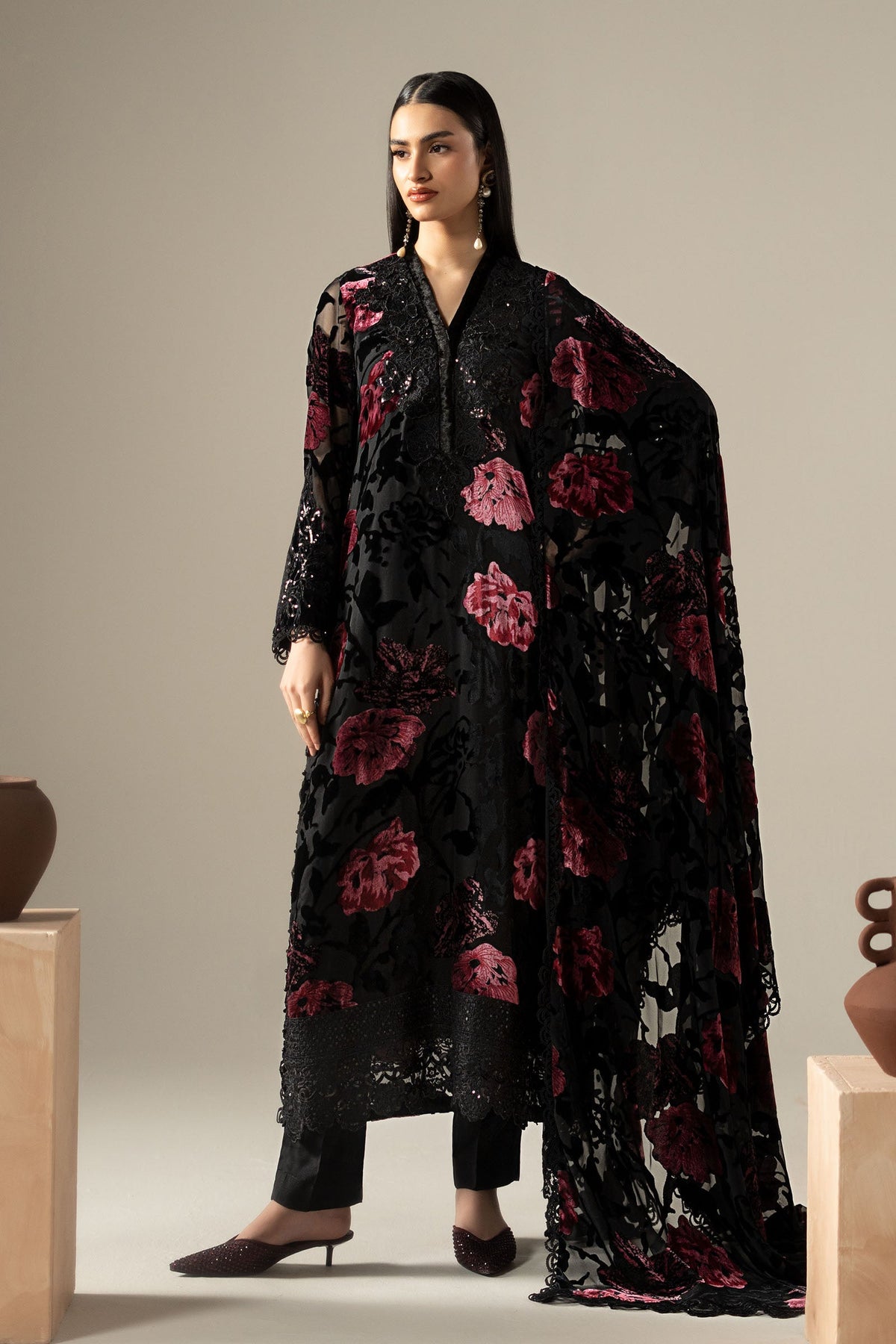 3 Piece Embroidered Palachi Suit