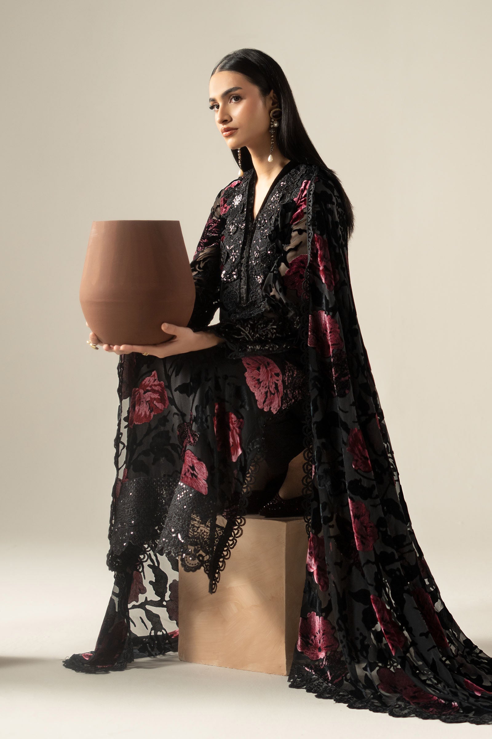 3 Piece Embroidered Palachi Suit