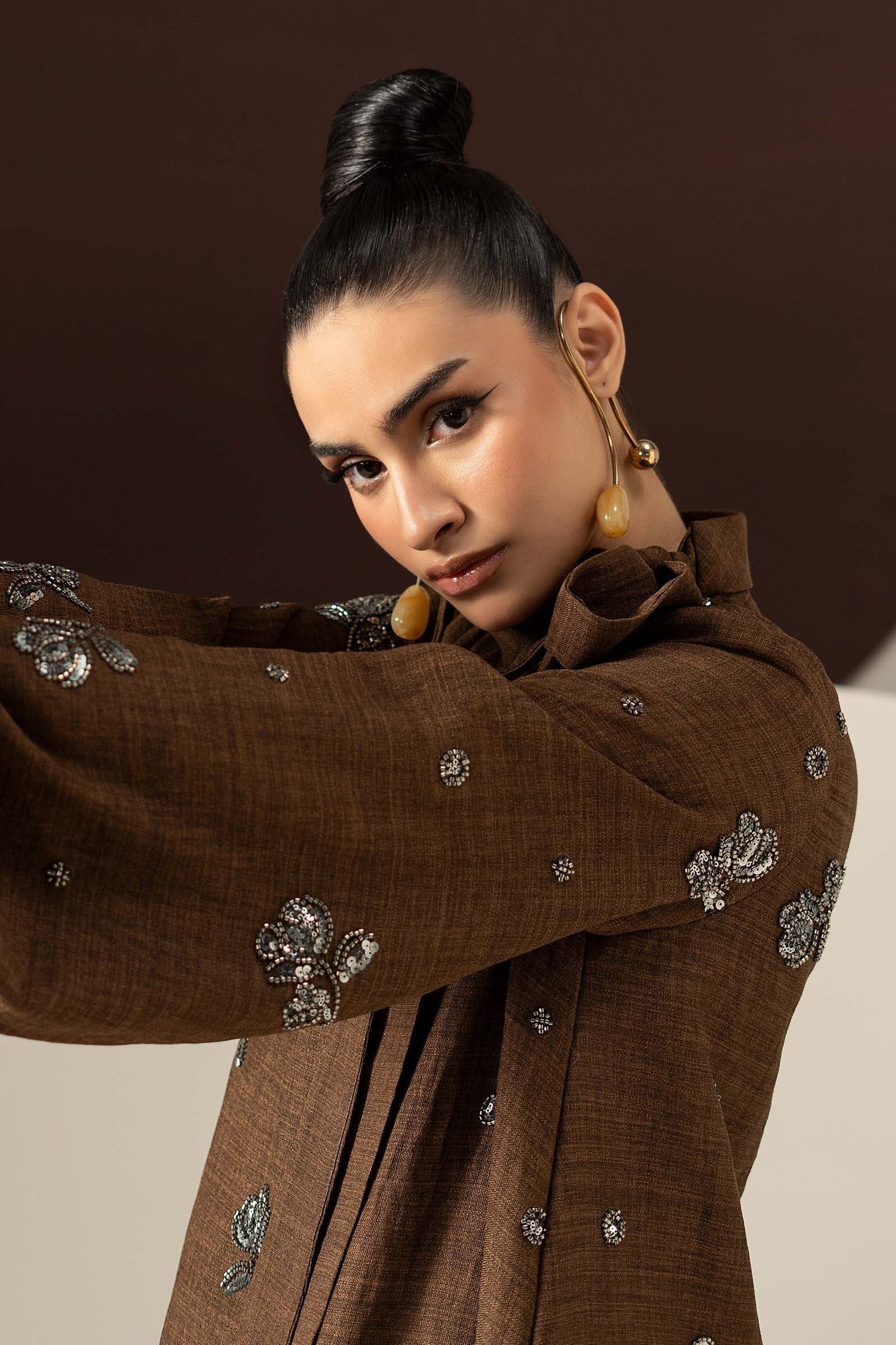 Embroidered Tropical Slub Khaddar Shirt